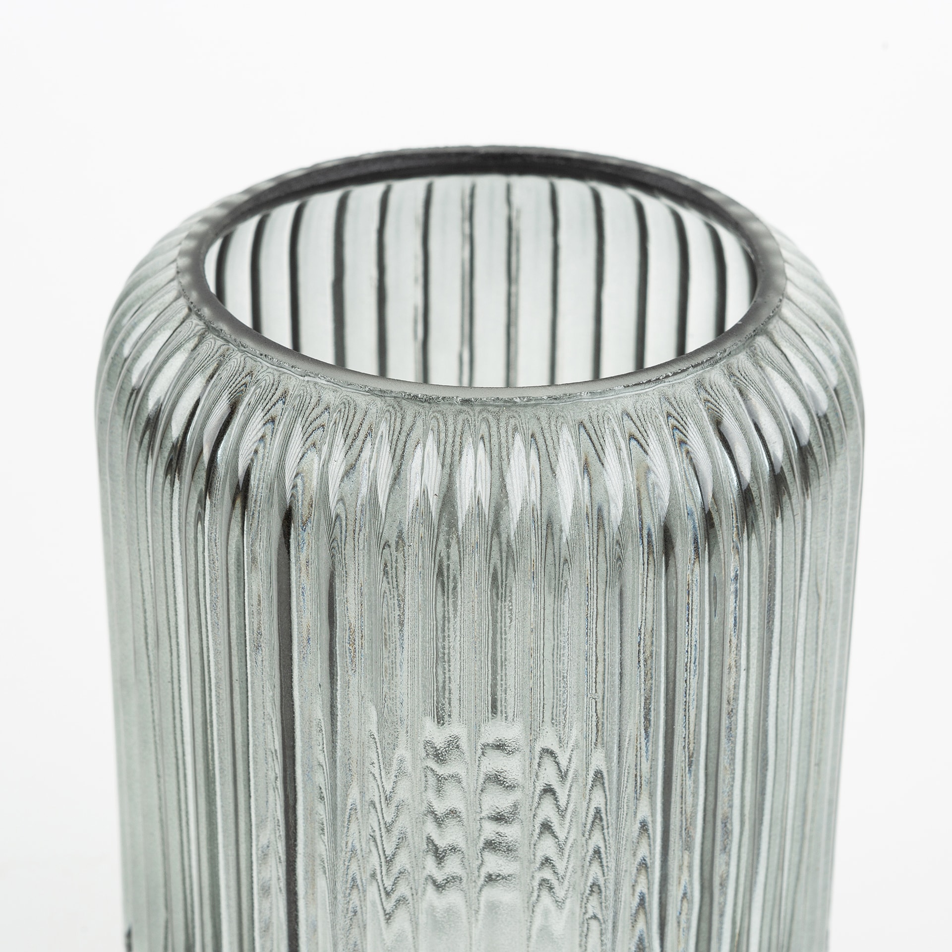 Jarrón de cristal gris Huise Ø12x18cm