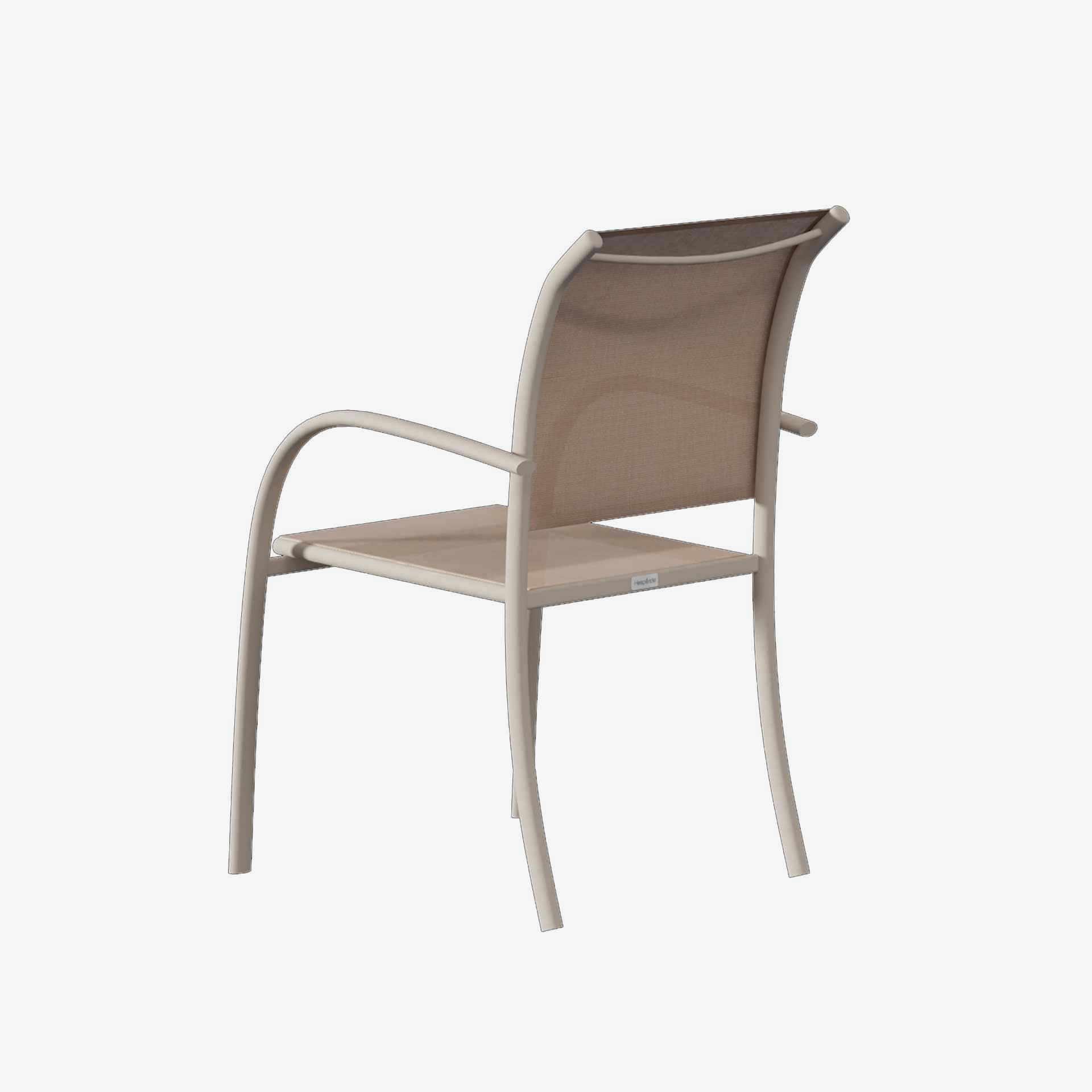 Silla de jard&iacute;n apilable de aluminio crema Piazor 56x65x88cm