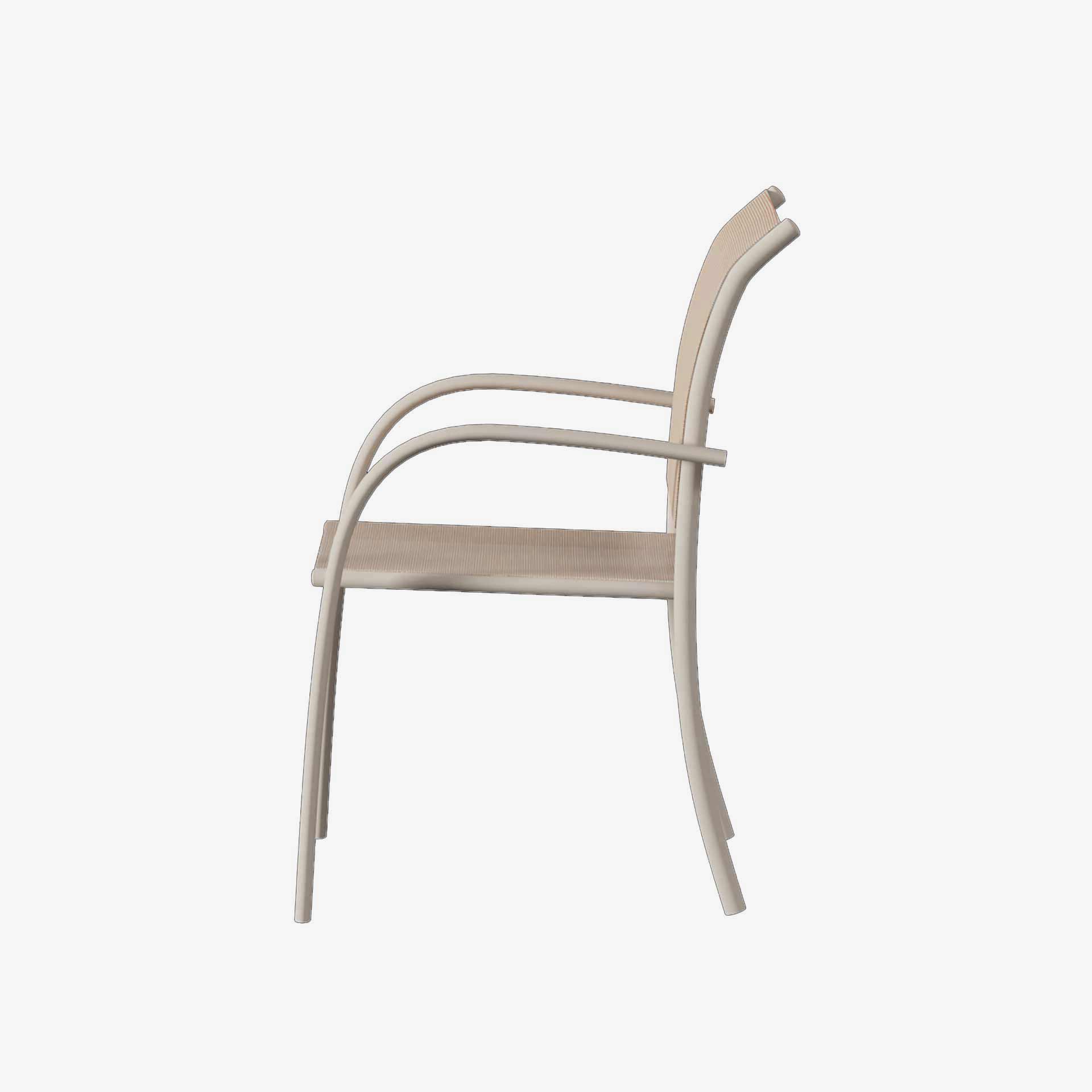 Silla de jard&iacute;n apilable de aluminio crema Piazor 56x65x88cm