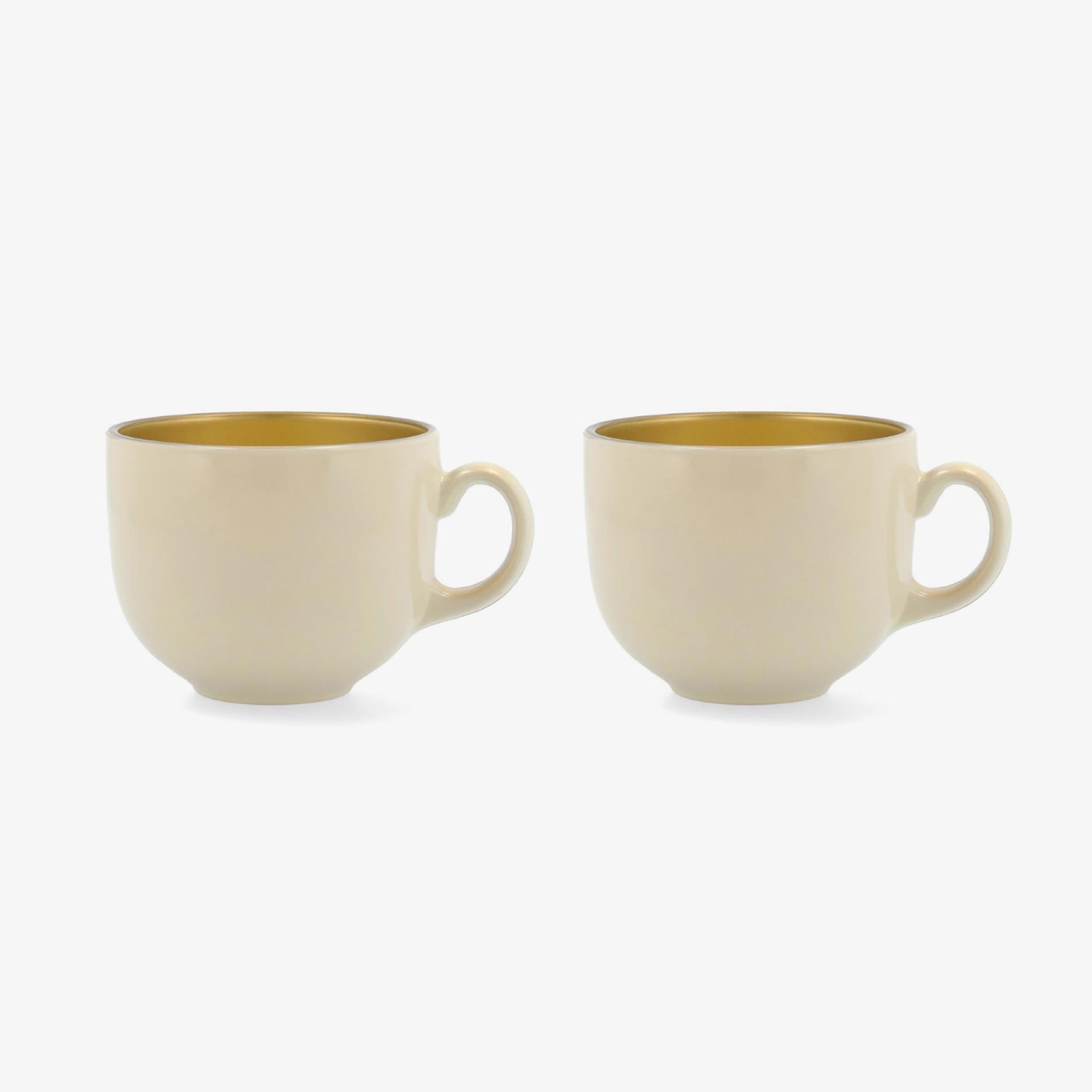 Set de 2 tazas color crema de porcelana 50cl