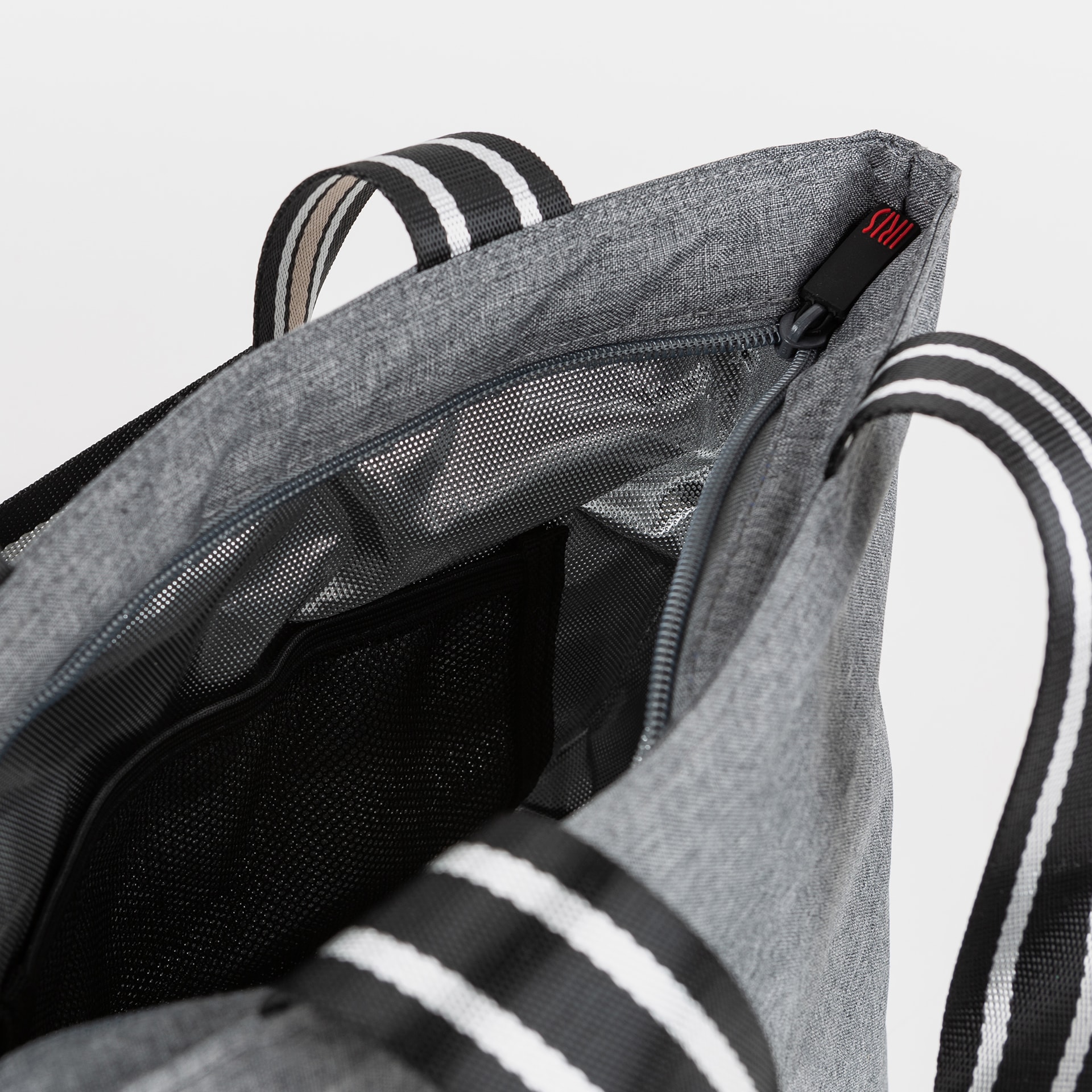 Bolsa gris jaspeada lunch bag 33x14x24cm