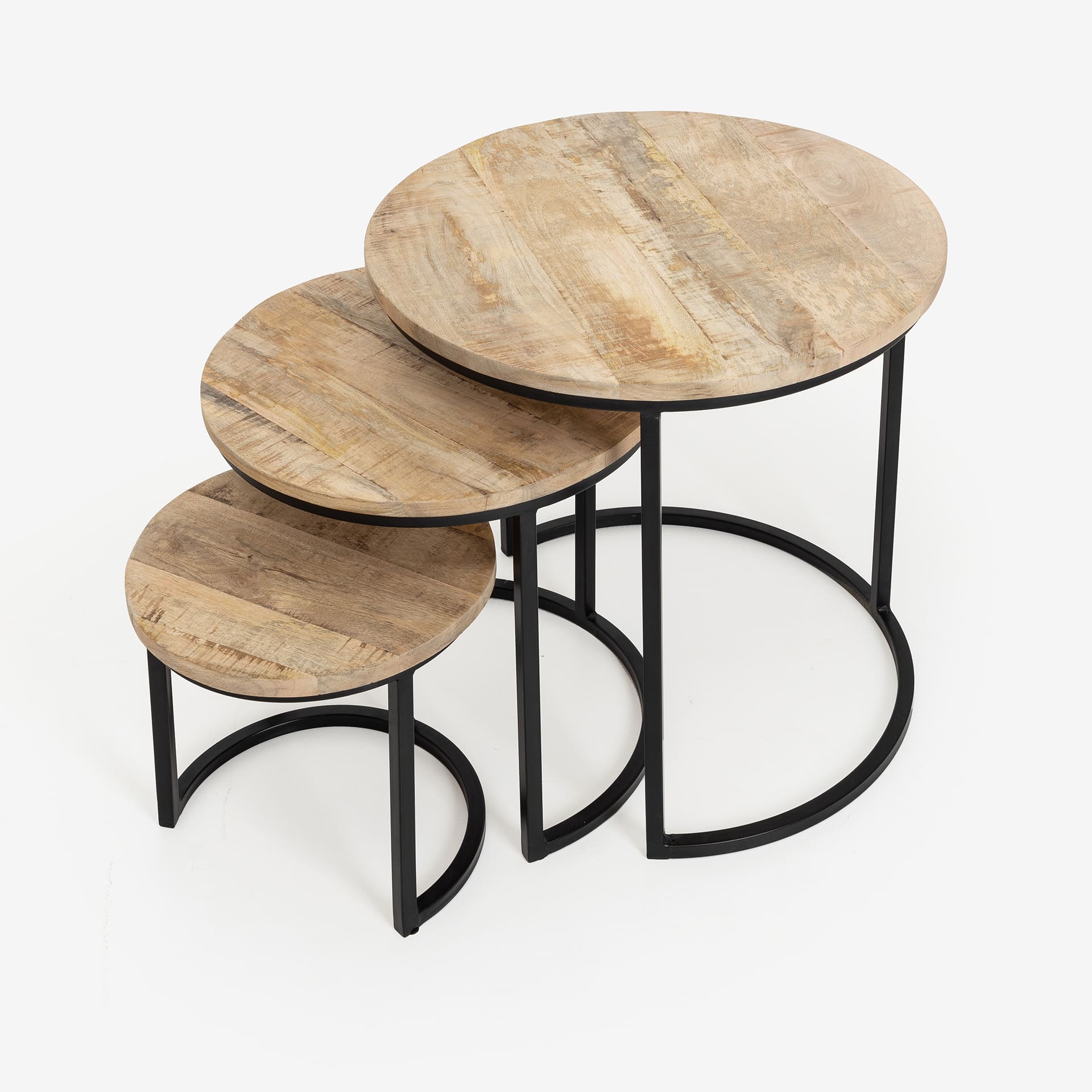 Mesa auxiliar de madera de mango Tebas &Oslash;31x29cm