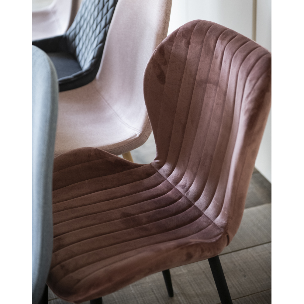 Silla de comedor de terciopelo rosa Lydia 54x50x86cm Clau&Chloe