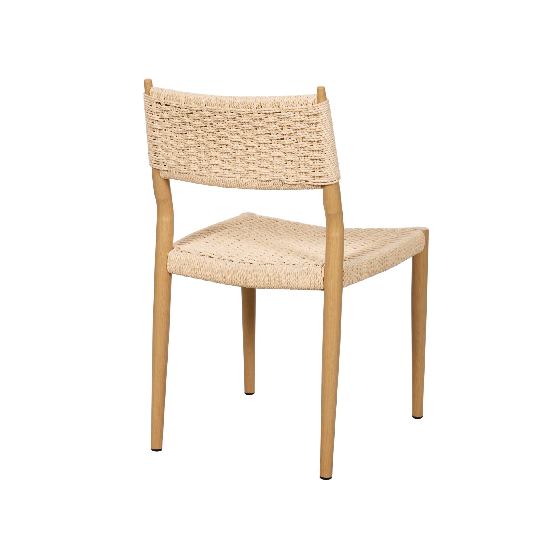 Silla de comedor efecto madera beige Vilma 56x50x82cm Clau&Chloe