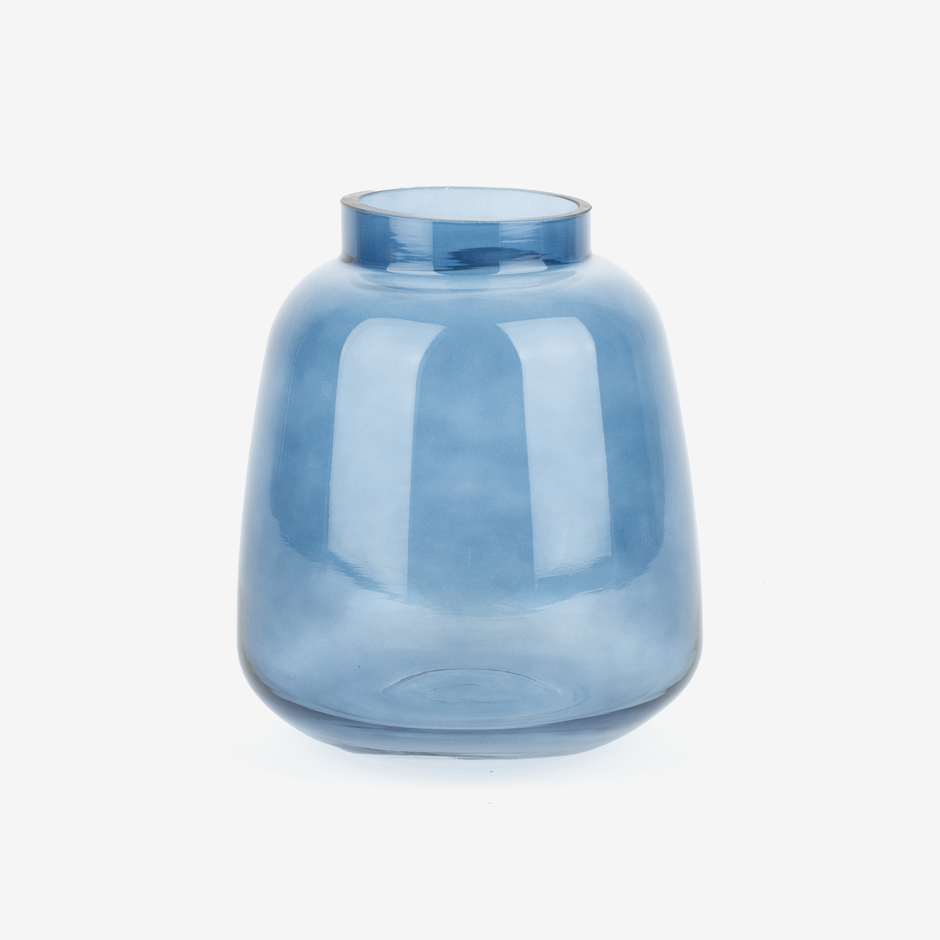 Jarrón de cristal azul Zafiro Ø15x17cm