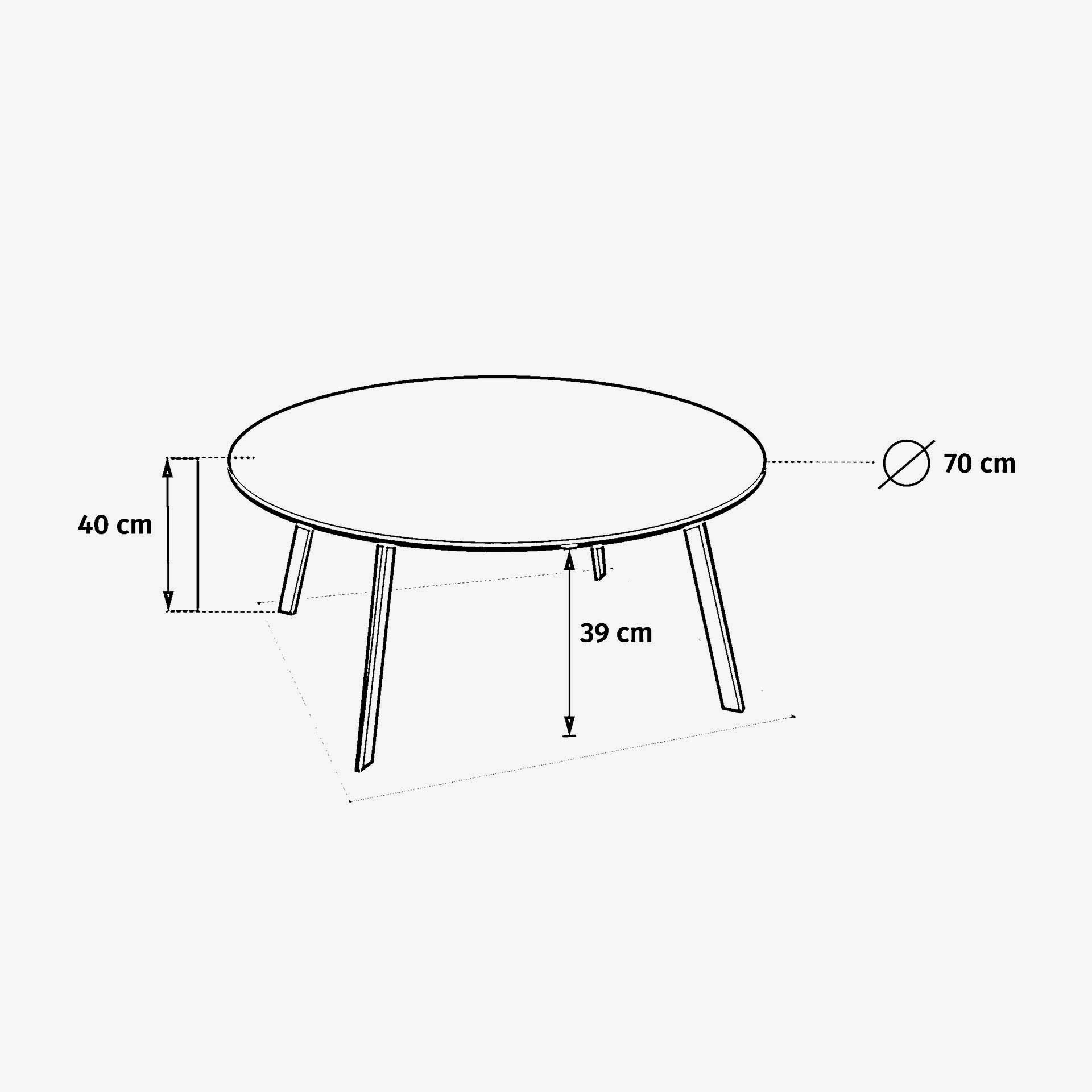 Mesa auxiliar de jard&iacute;n de acero verde Saori &Oslash;70x40cm