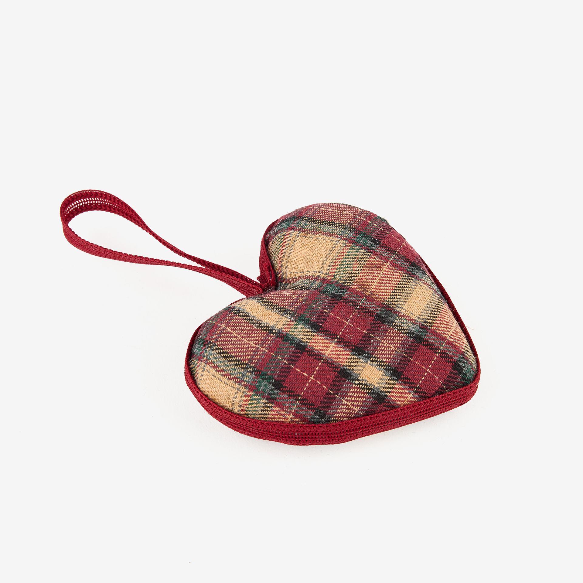 Adorno colgante Corazón de tartán 8cm