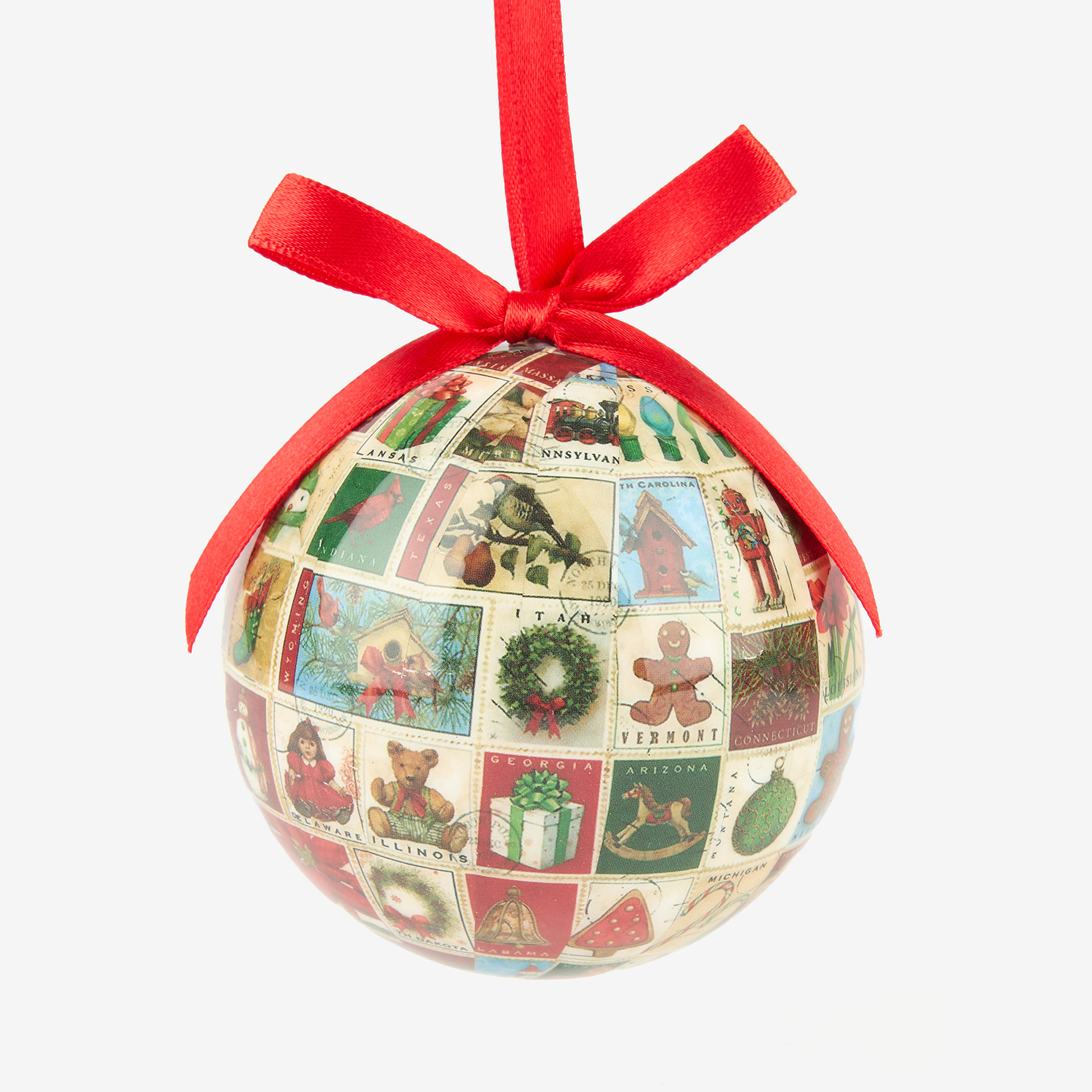 Set de 14 bolas decorativas con dibujo navideño Ø7,5cm
