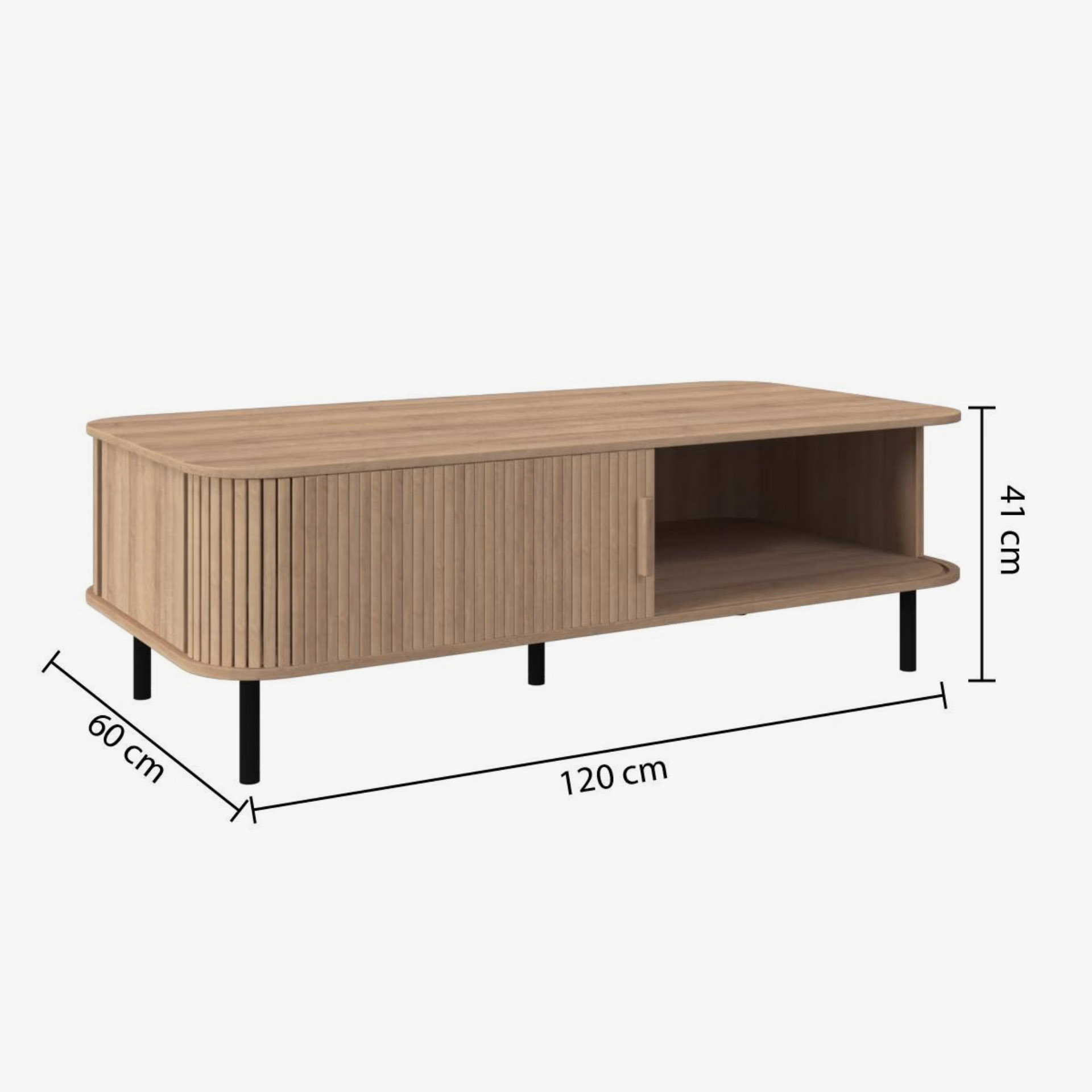 Mesa auxiliar de 2 puertas de madera Ivara