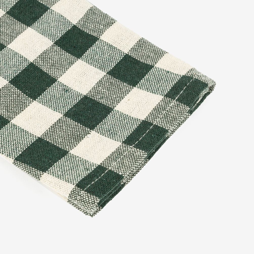 Set de 2 servilletas de algodón verde Vichy43x43cm