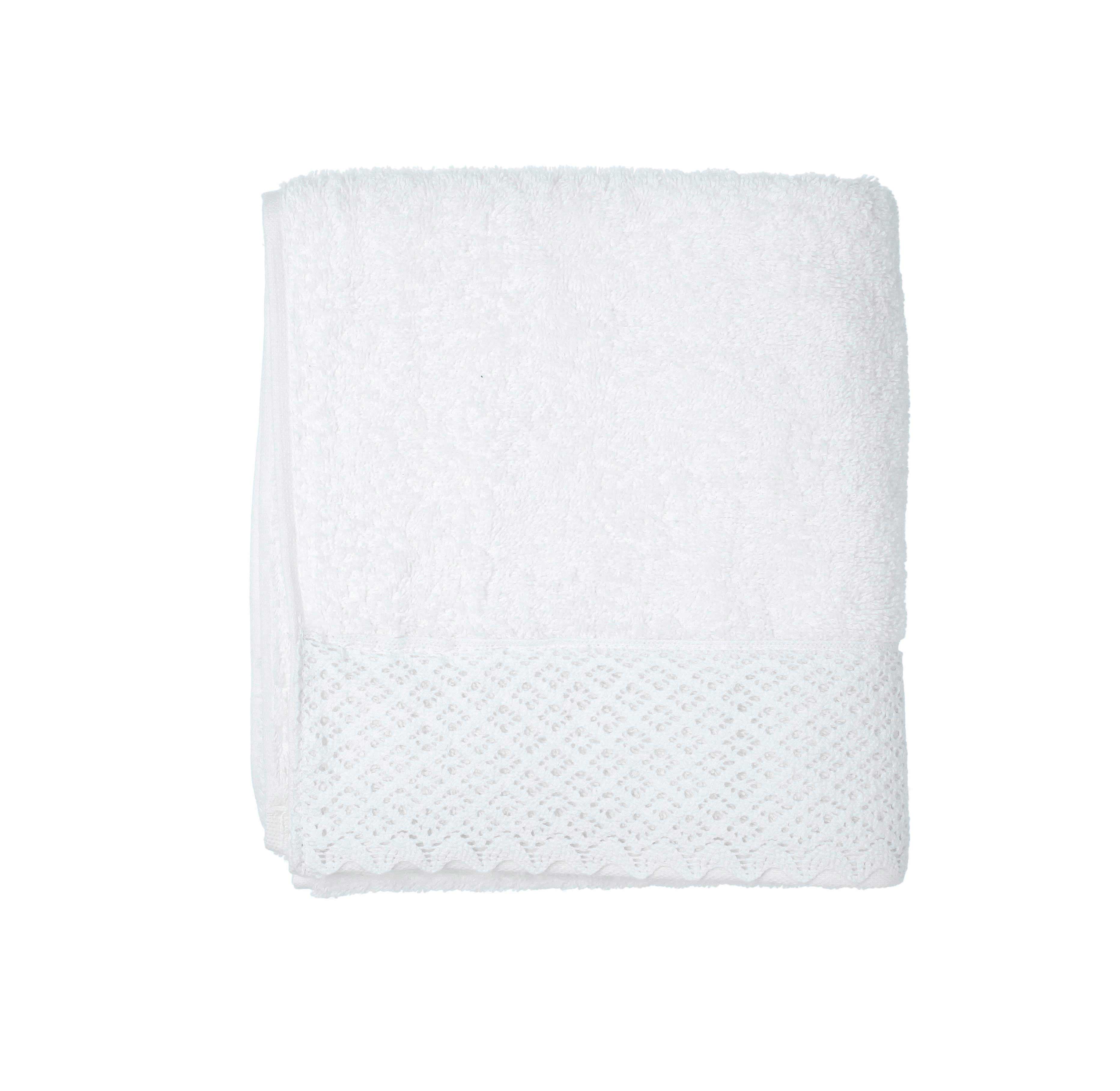 Toalla de ducha de algod&oacute;n 100% blanca Nido 70x140cm - 500 g/m&sup2;