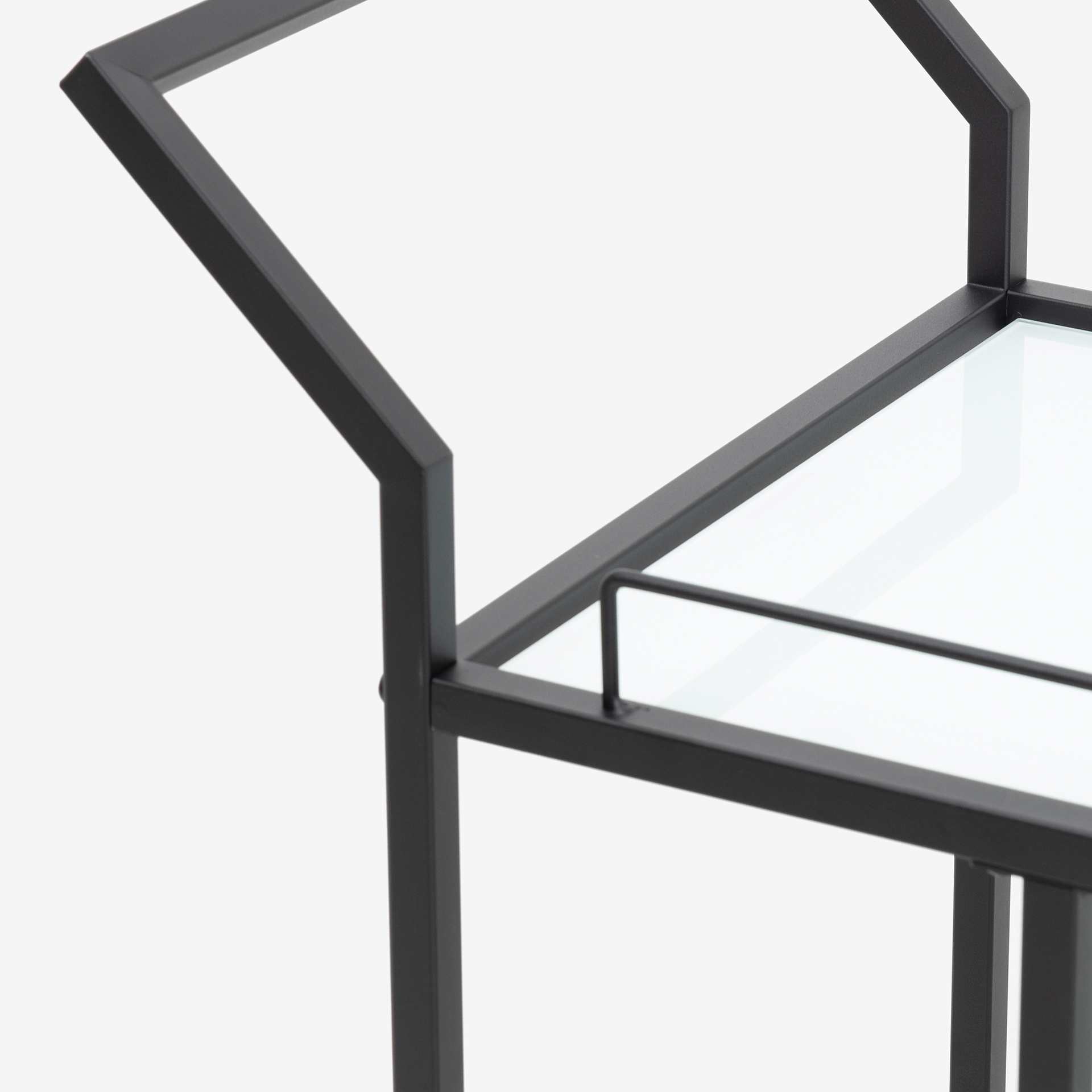 Camarera de metal y cristal negro 38x70x86cm