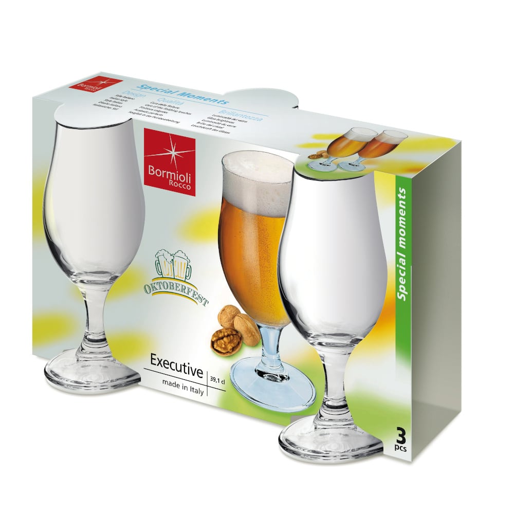 Set de 3 copas de cerveza de cristal 37cl