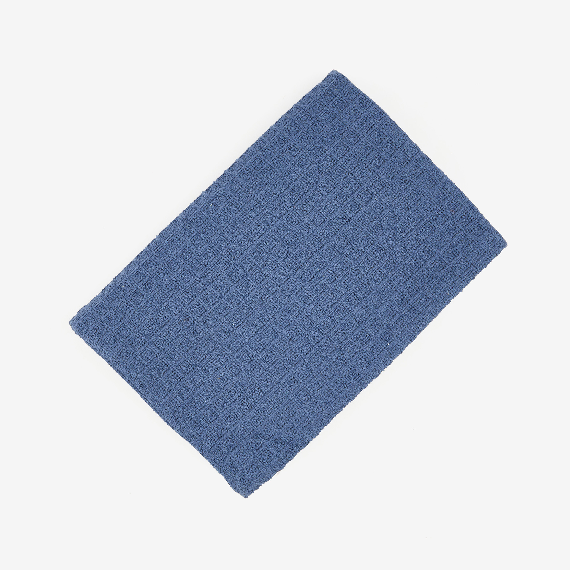 Funda de coj&iacute;n de algod&oacute;n azul Waffle 30x45cm