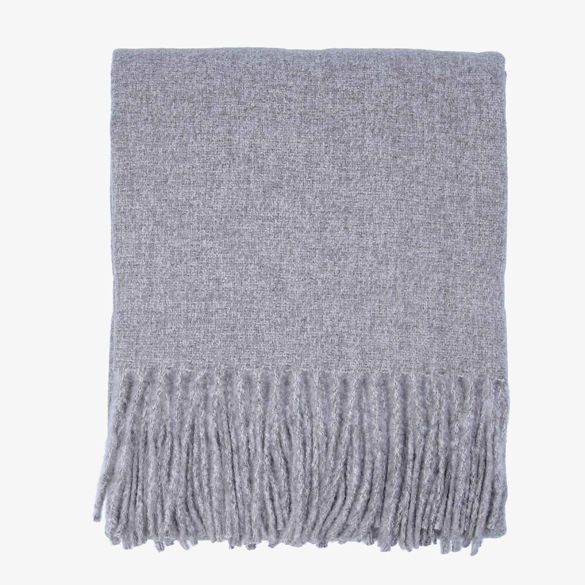 Manta efecto cashmere gris Serel 130x150cm