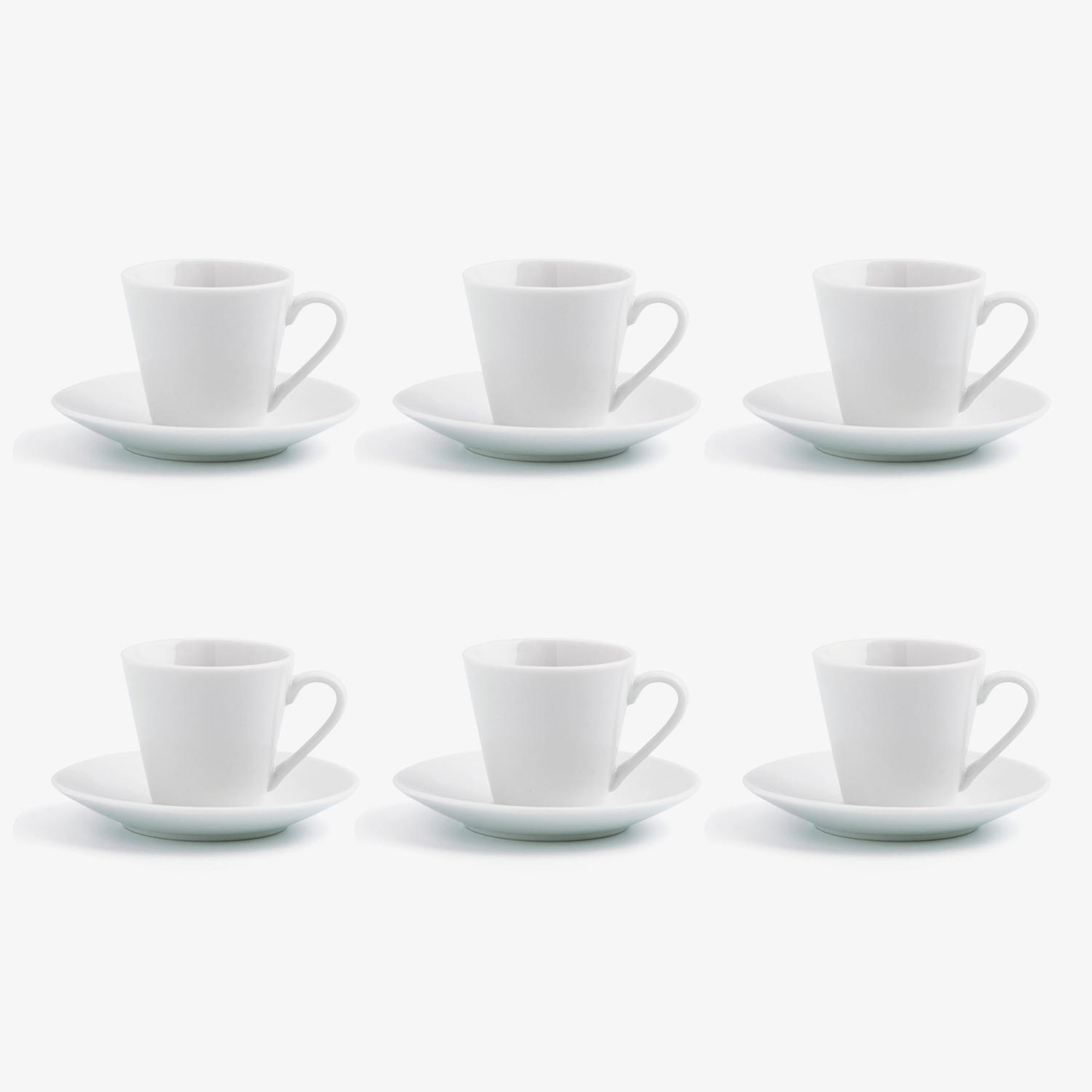 Set de 6 tazas de caf&eacute; de porcelana 90cl