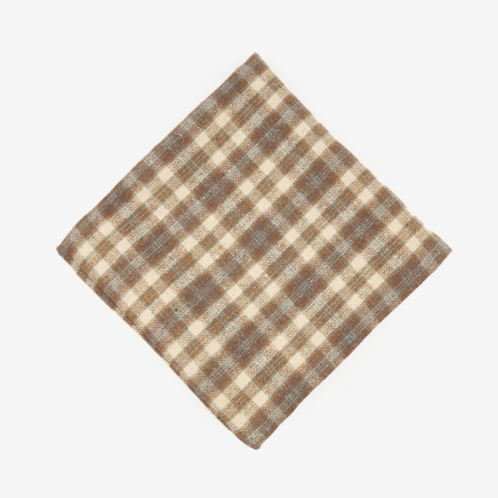 Funda de coj&iacute;n de algod&oacute;n cuadros gris 45x45cm