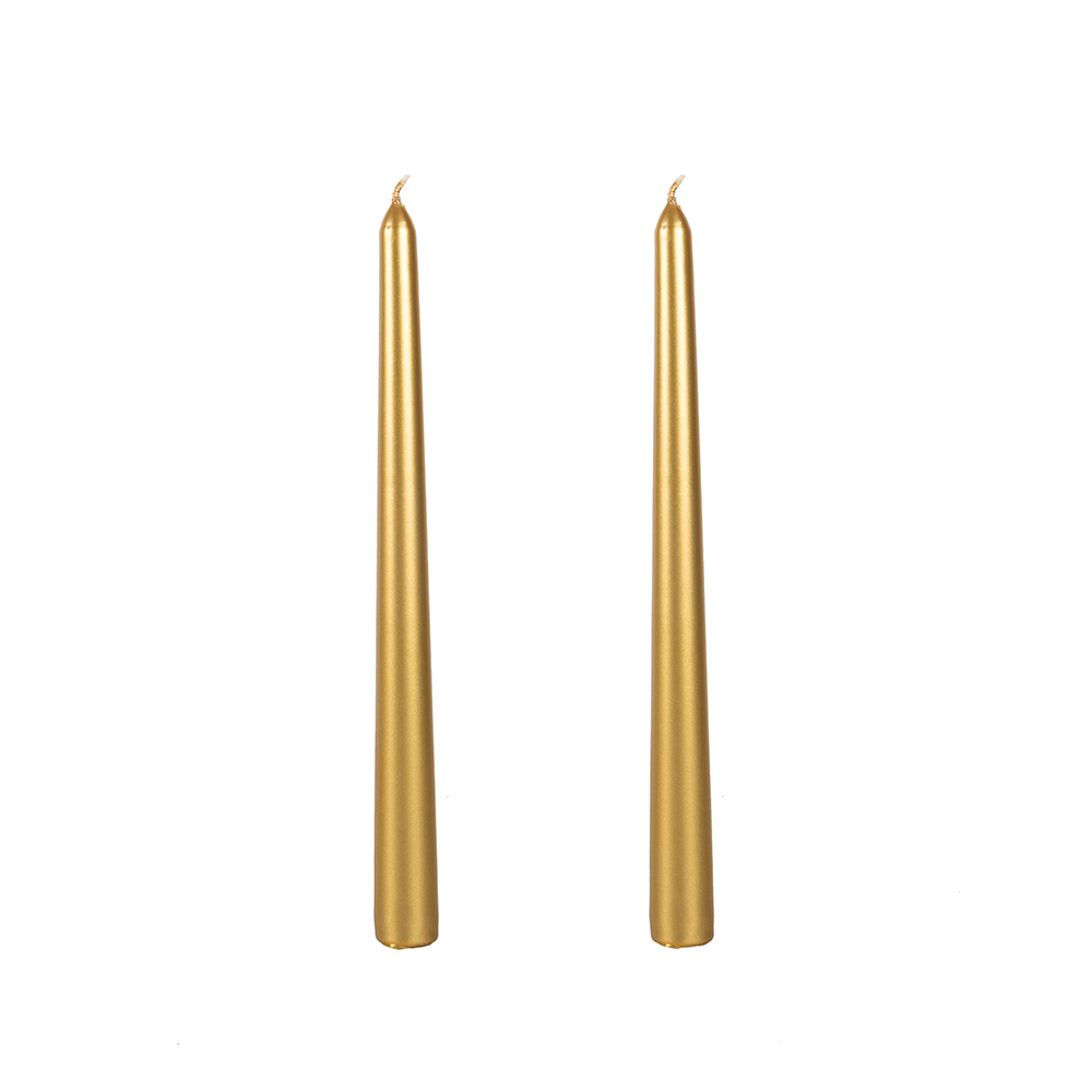 Set de 2 velas candelabro oro 25cm