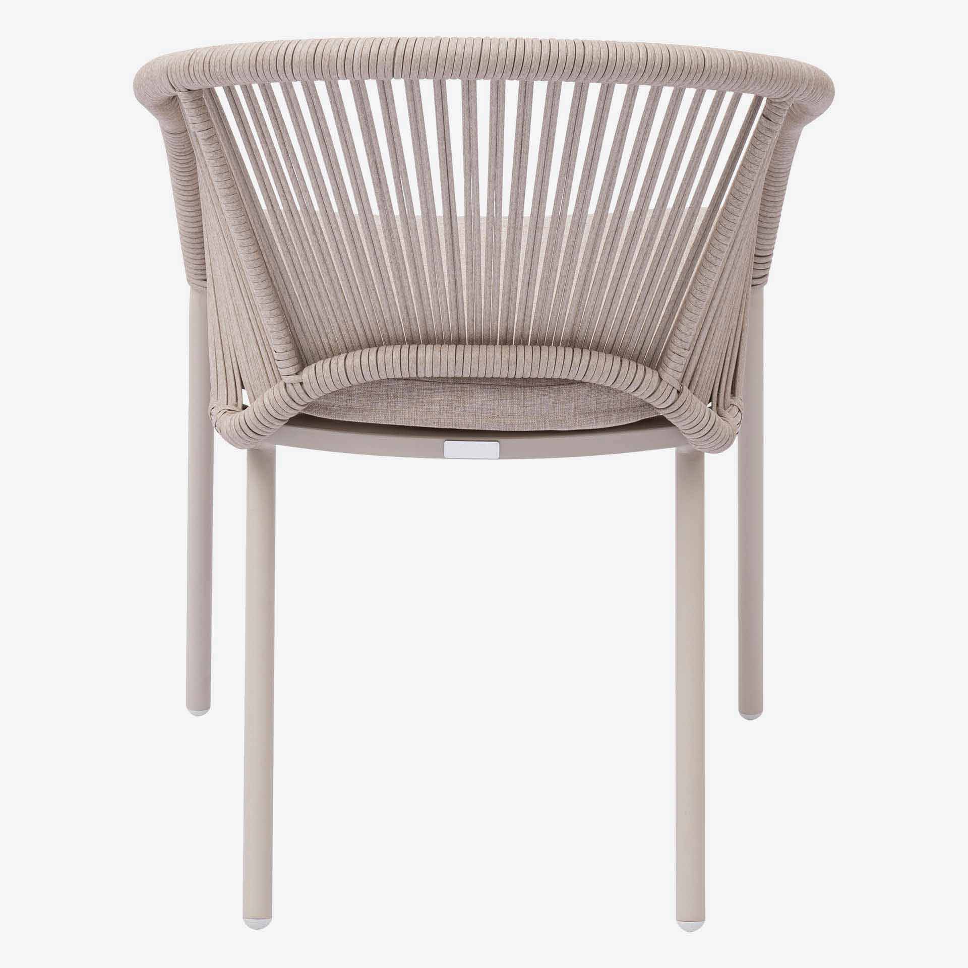 Sill&oacute;n de jard&iacute;n de aluminio crema Oryxa 57x62x77cm