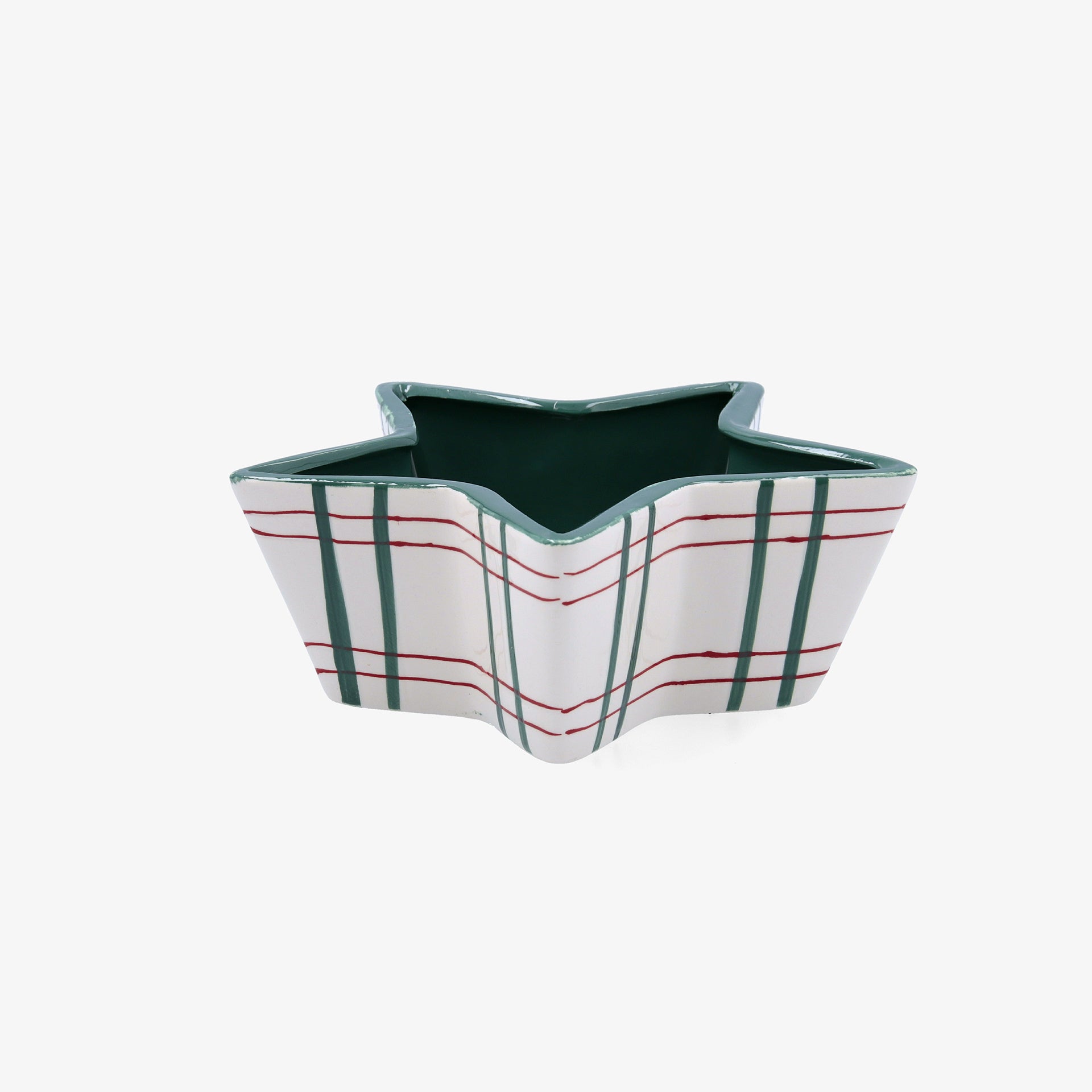 Bol estrella de dolomita verde Hollystripe Ø21x20x8cm Clau&Chloe