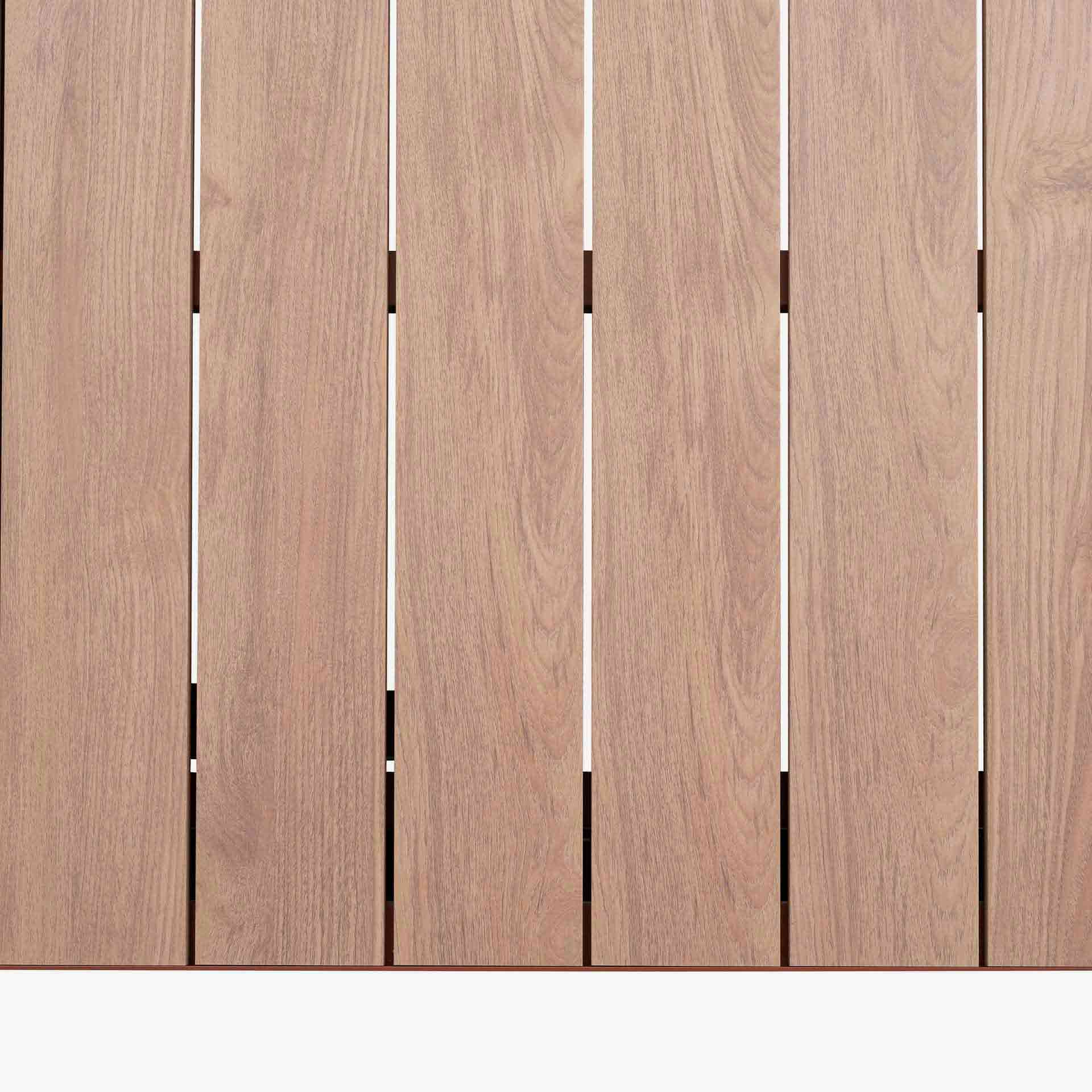 Mesa de comedor de jard&iacute;n extensible de aluminio caoba Evora 214x110x77cm