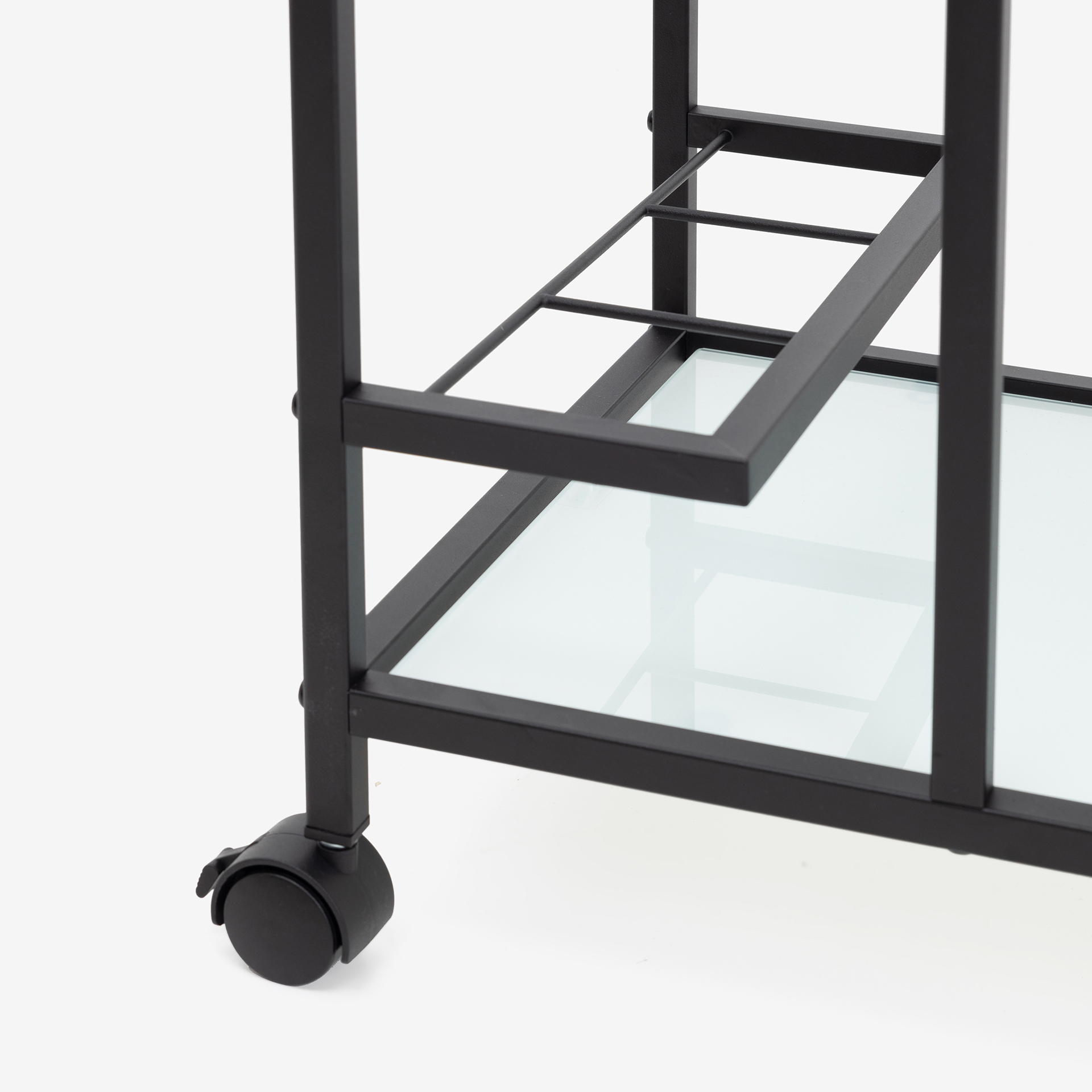 Camarera de metal y cristal negro 38x70x86cm