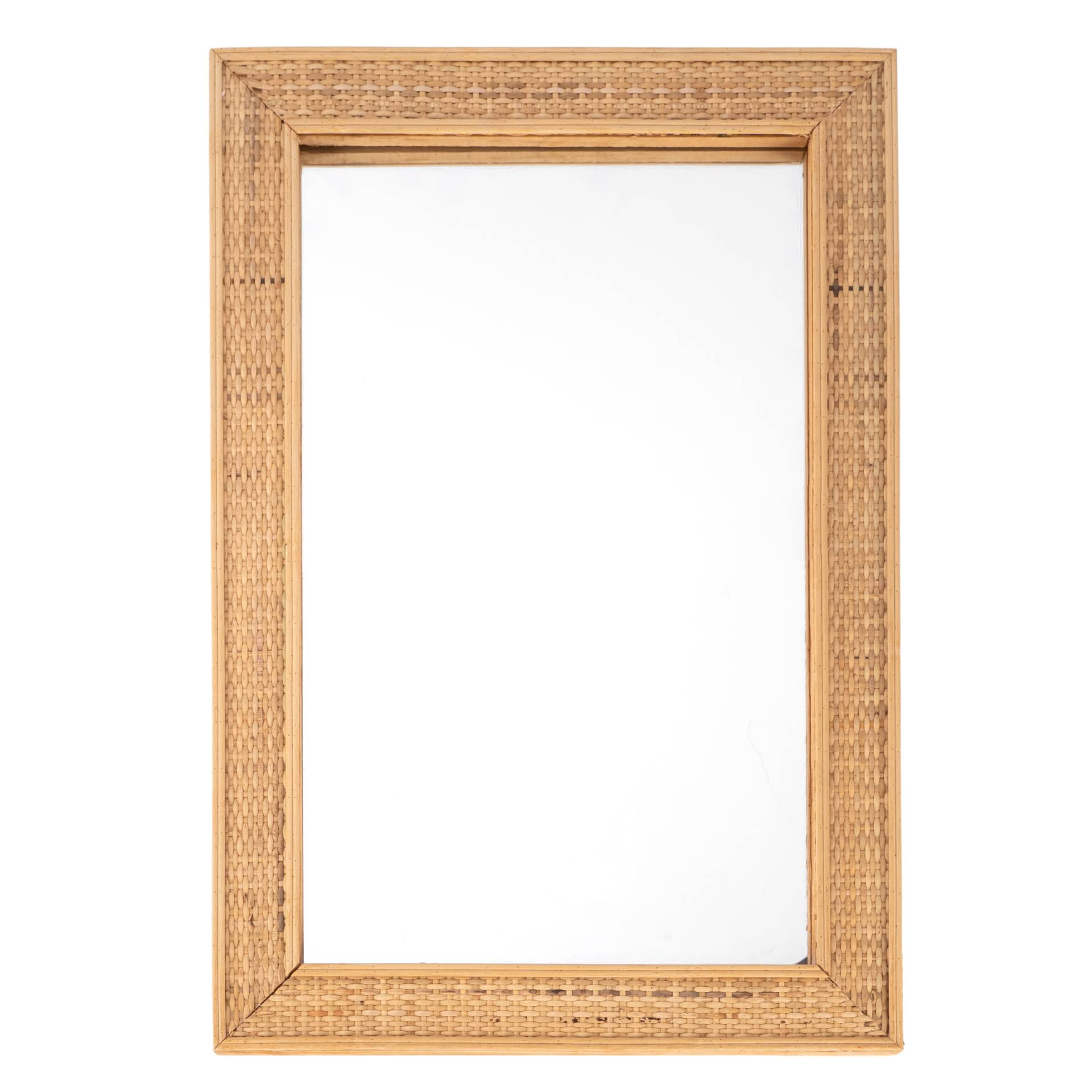 Espejo de pared rectangular de ratán Niel 70x47cm