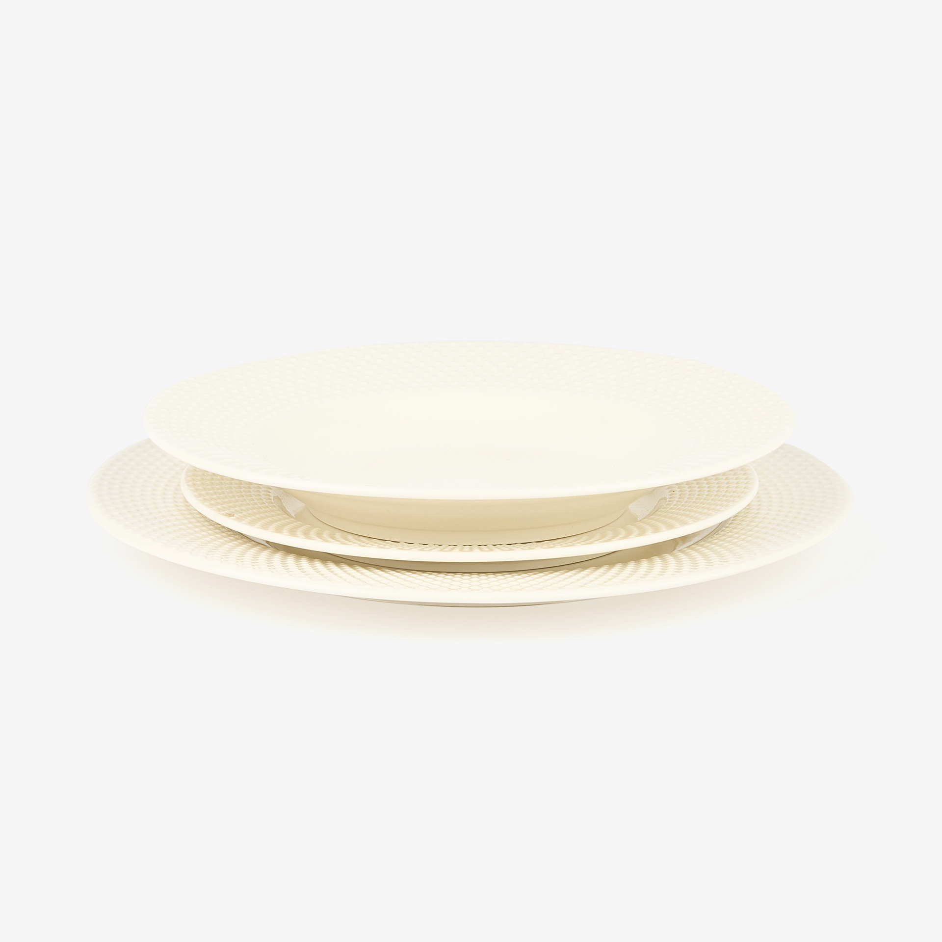 Vajilla de 12 piezas de cer&aacute;mica blanca Meloni