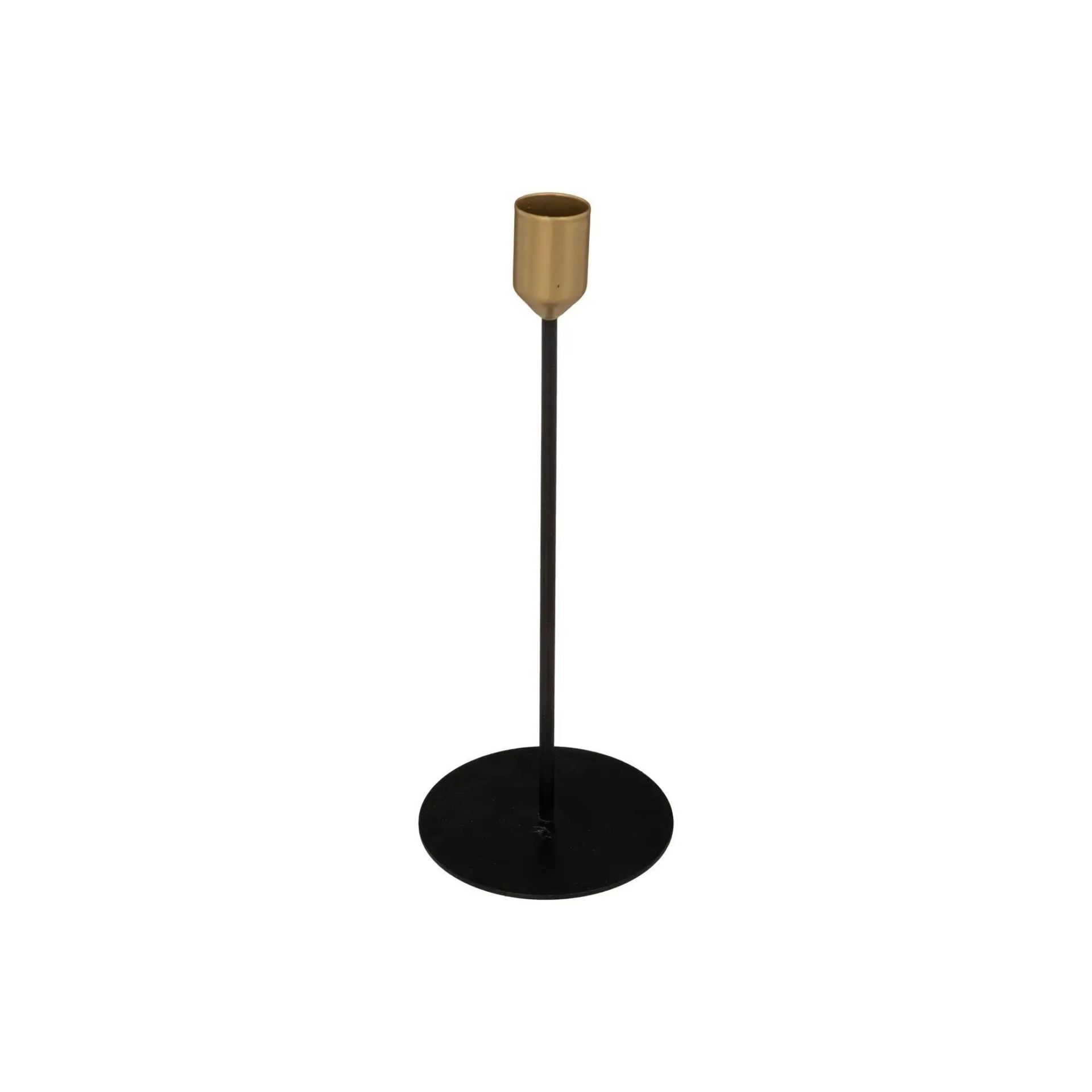 Set de 2 candelabros de metal negro 24cm