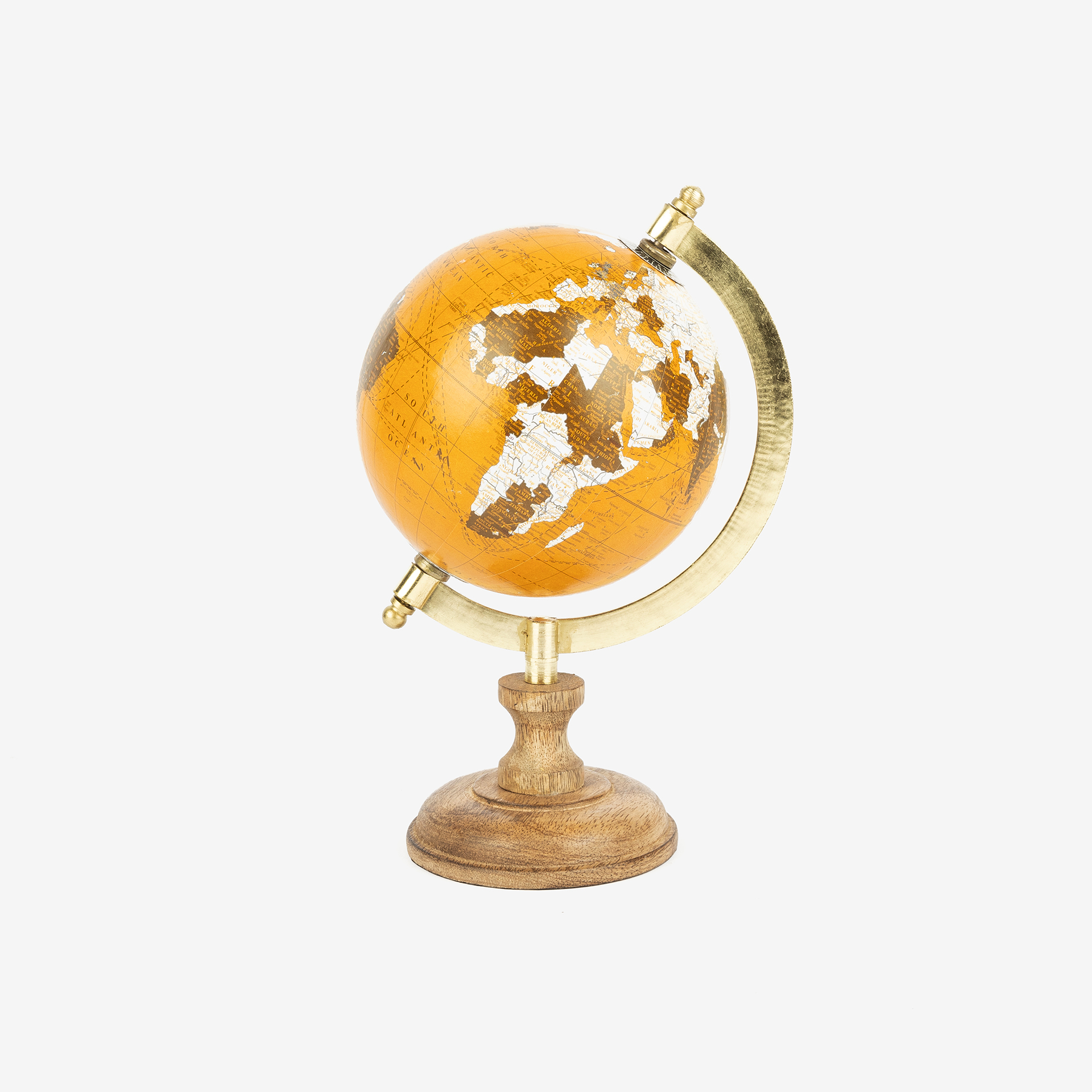 Figura decorativa globo terr&aacute;queo dorado &Oslash;13x23cm