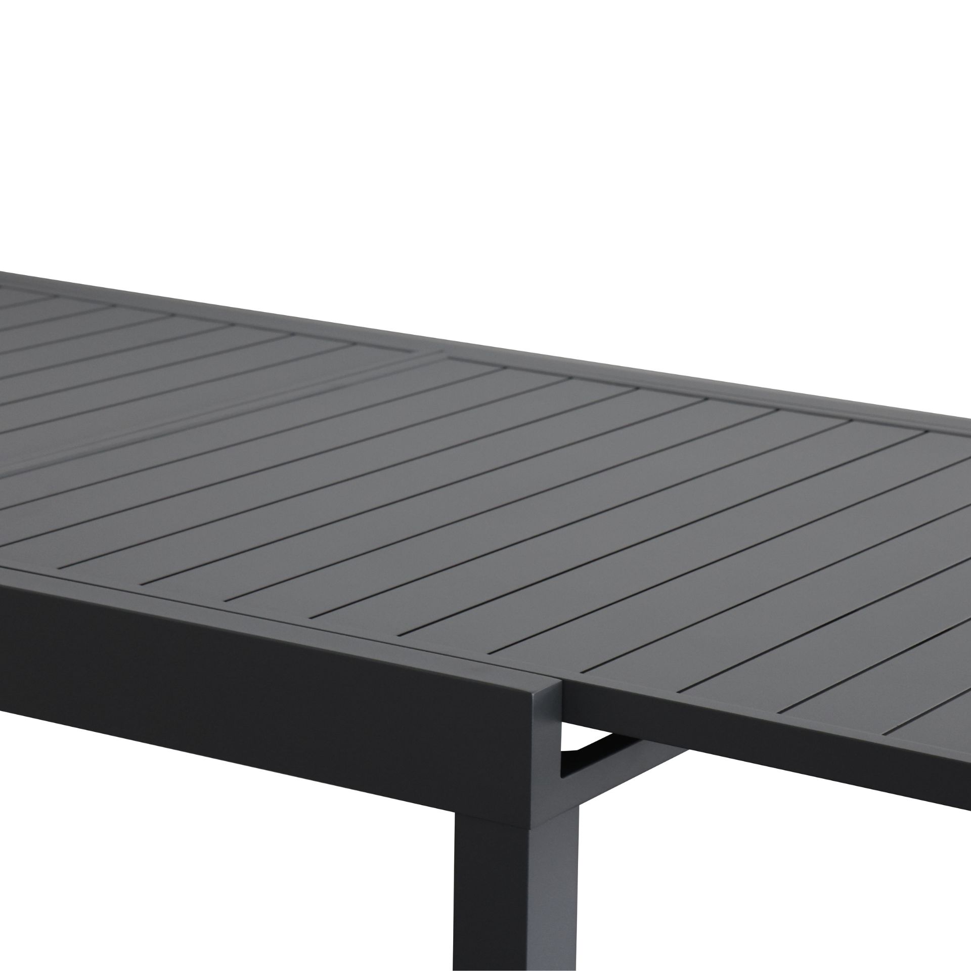 Mesa de jard&iacute;n extensible de aluminio gris Nijar 135/270x90x76cm