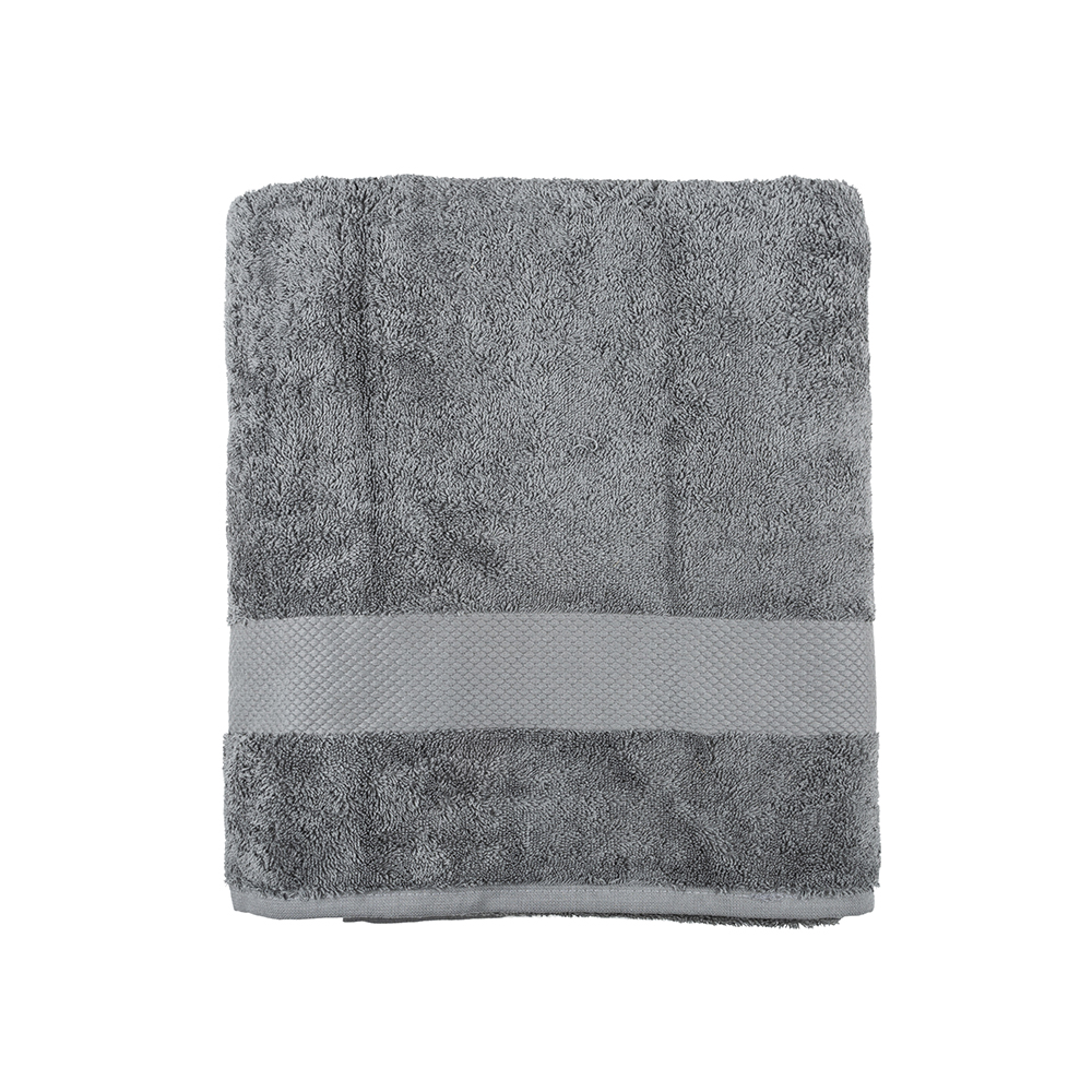 Toalla de ducha de algodón gris oscuro Vic 70x140cm - 500 gr/m²