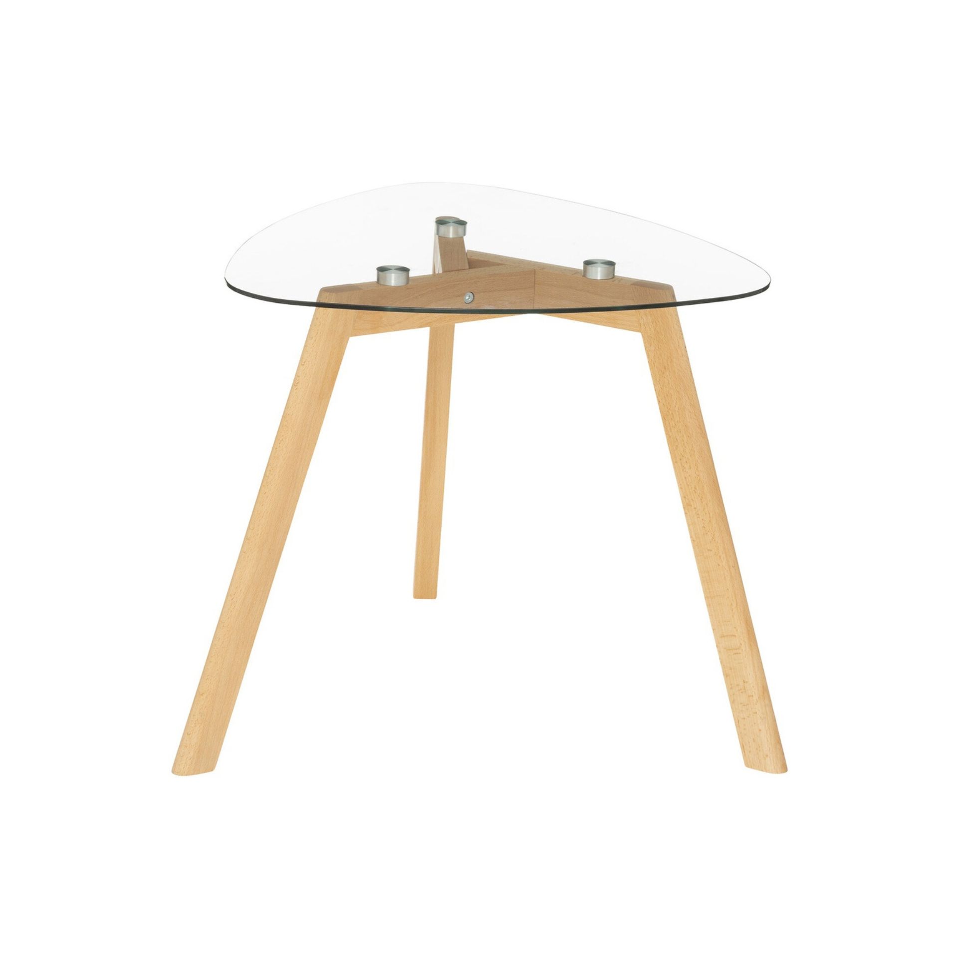 Set de 2 mesas auxiliares de cristal y madera de haya Agres