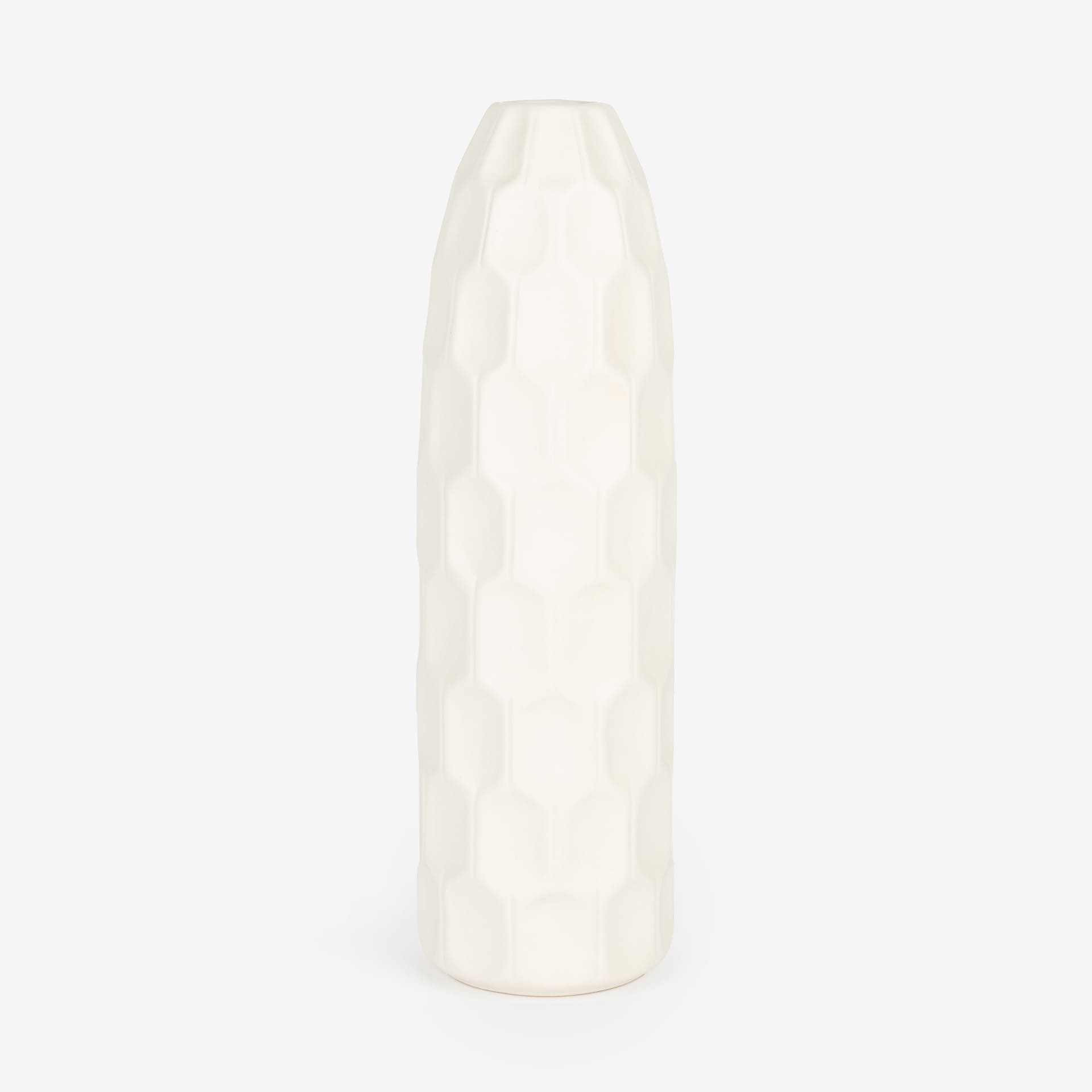 Jarrón de gres blanco Simón Ø9x31cm