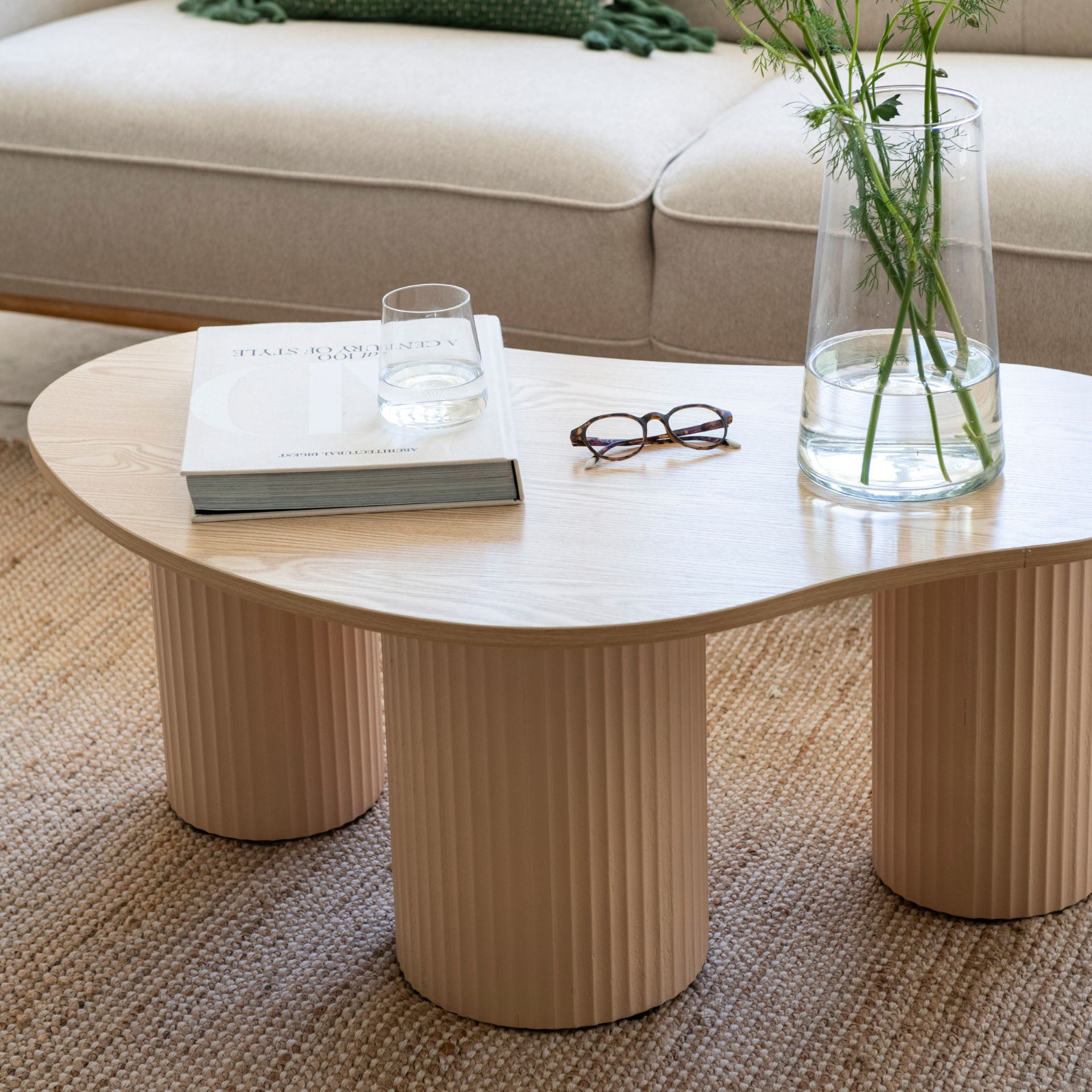 Mesa de centro de madera paulownia 100x60x38cm