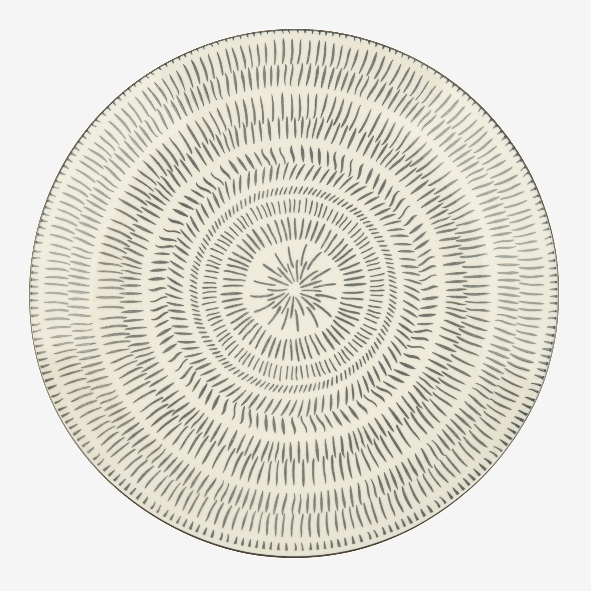 Vajilla de porcelana de 18 piezas estampado gris Saik