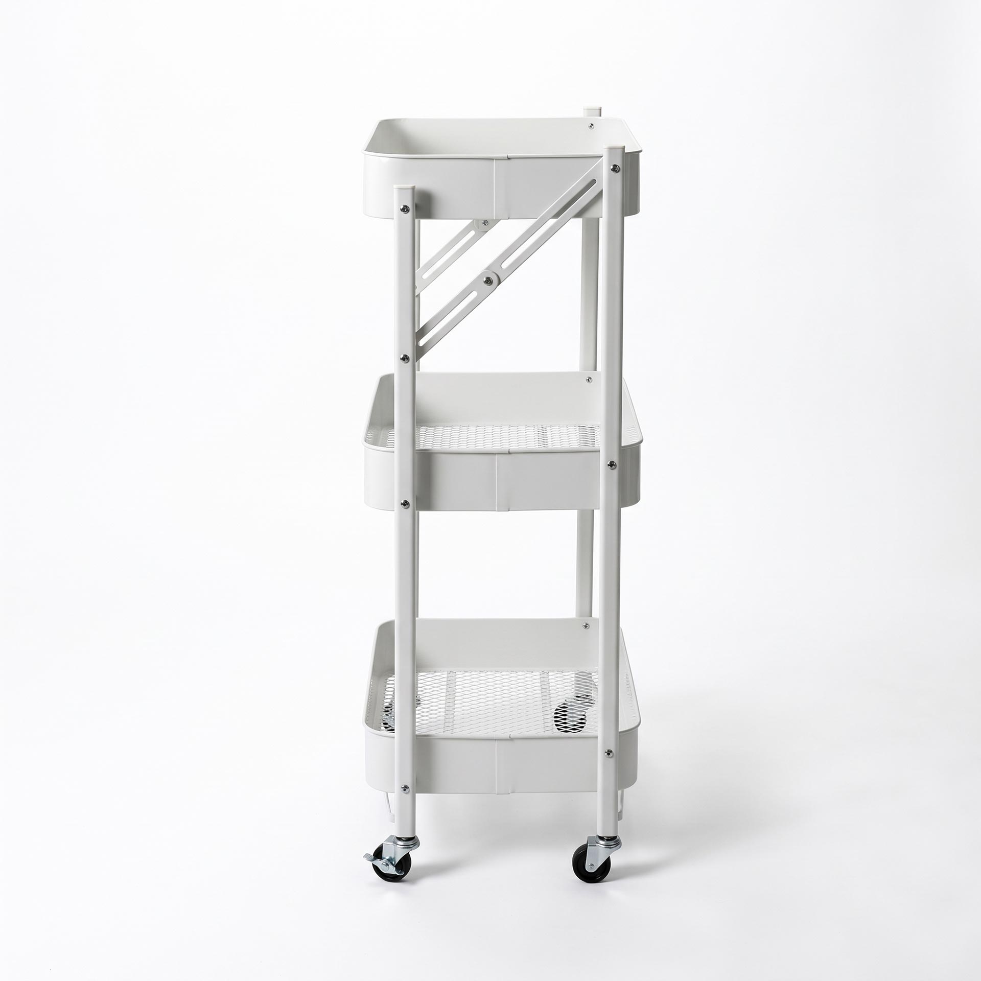 Carro de cocina plegable blanco de hierro Ares 77cm