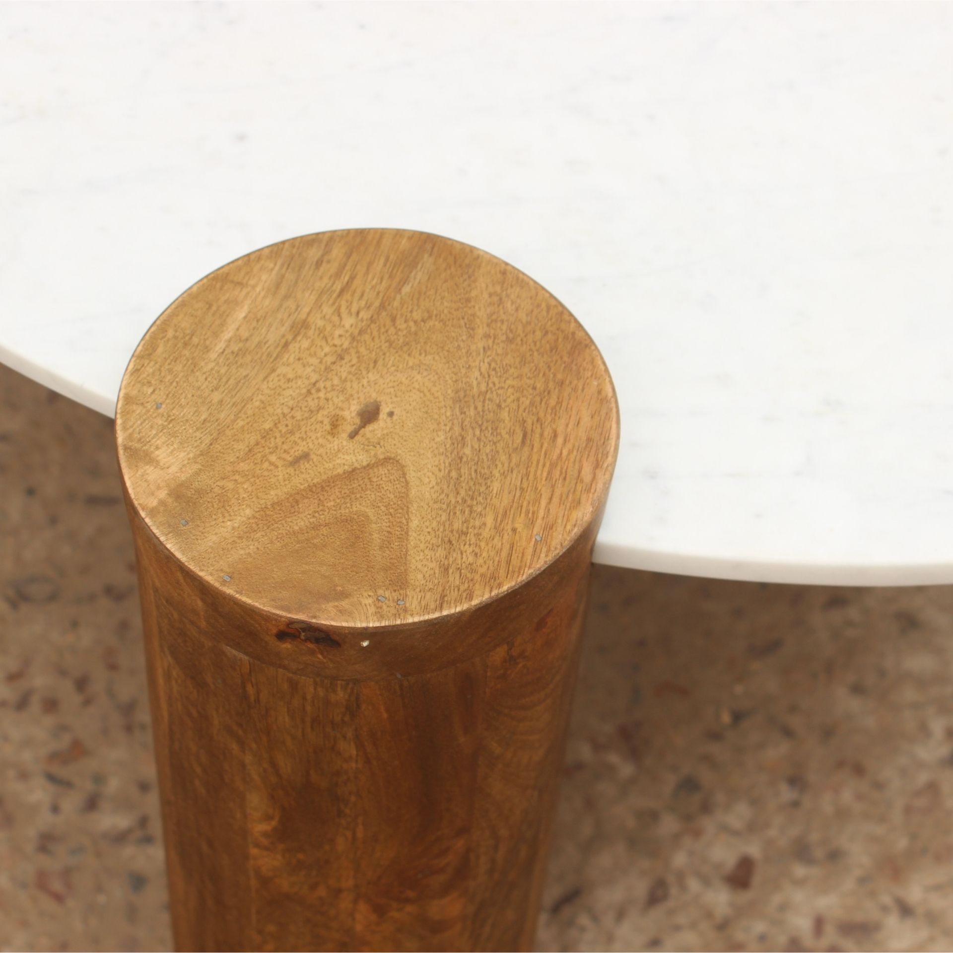 Mesa de centro de mármol y madera Houston Ø90x45 Clau&Chloe