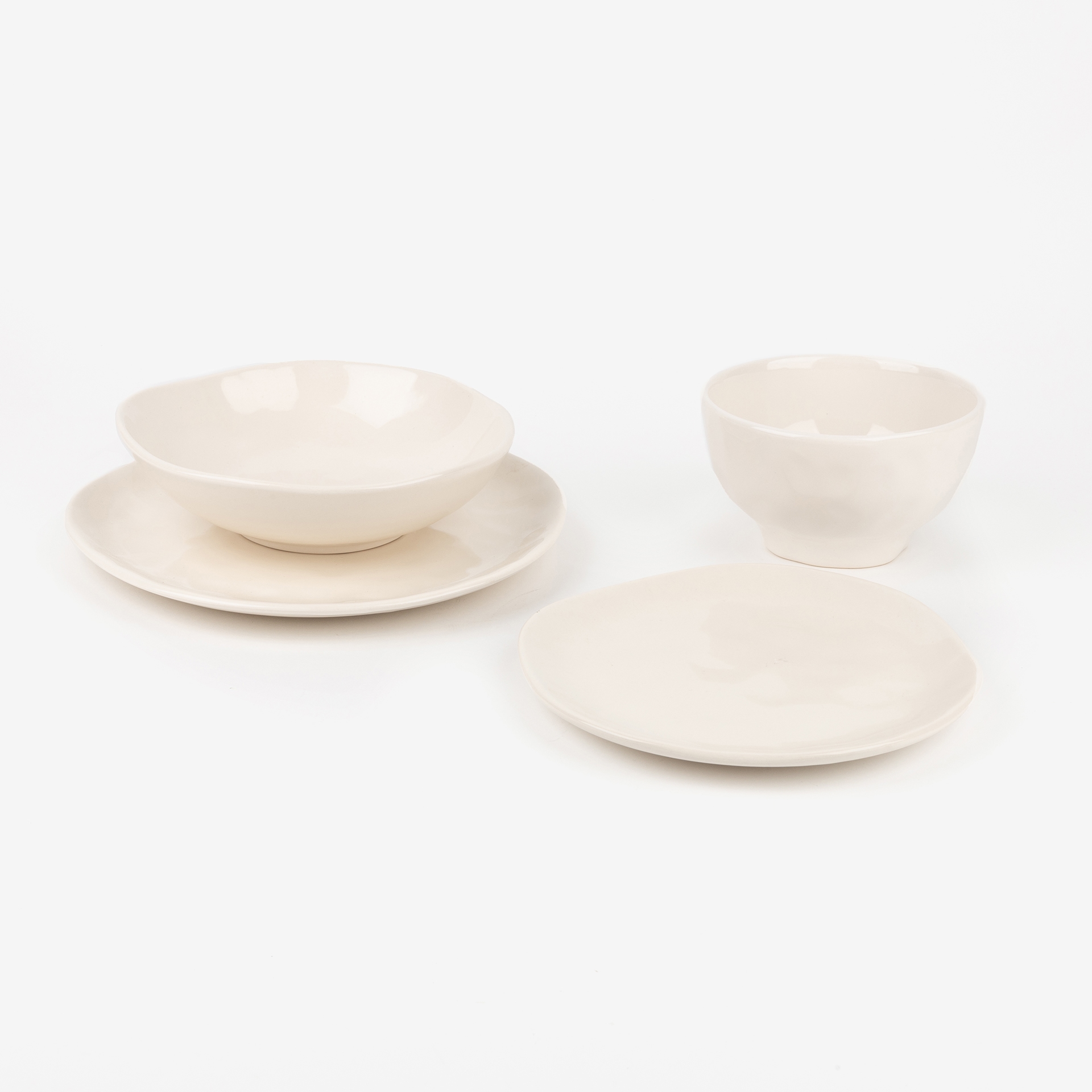 Plato hondo de gres blanco Nordic Ø20cm