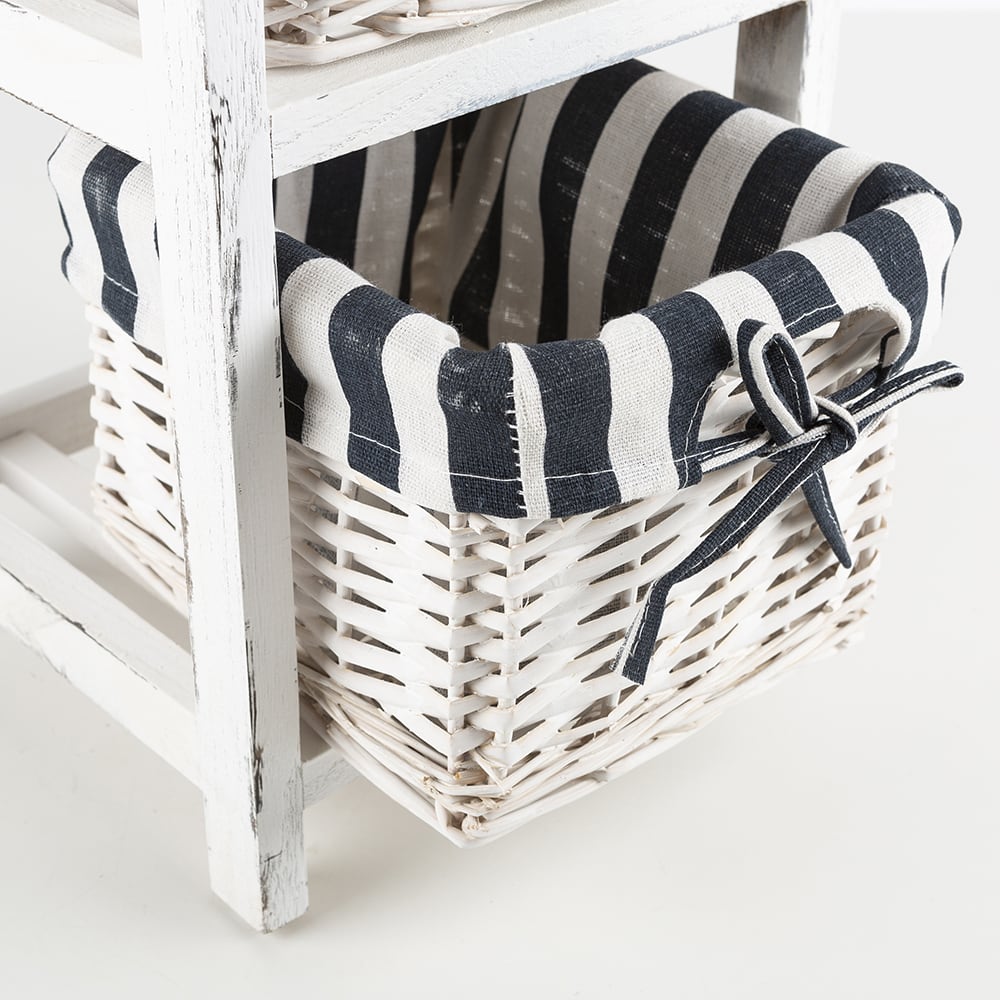 Estanter&iacute;a baja de madera blanca 25x25x45cm