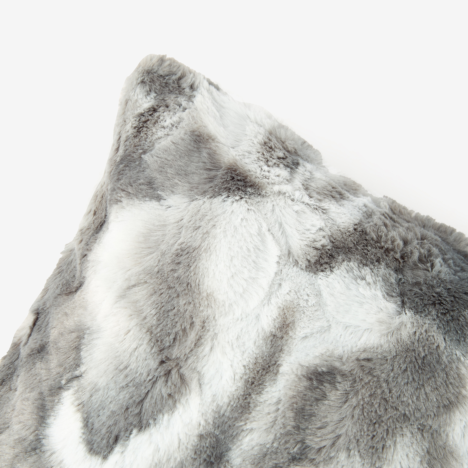 Funda de cojín de pelo gris 45x45cm