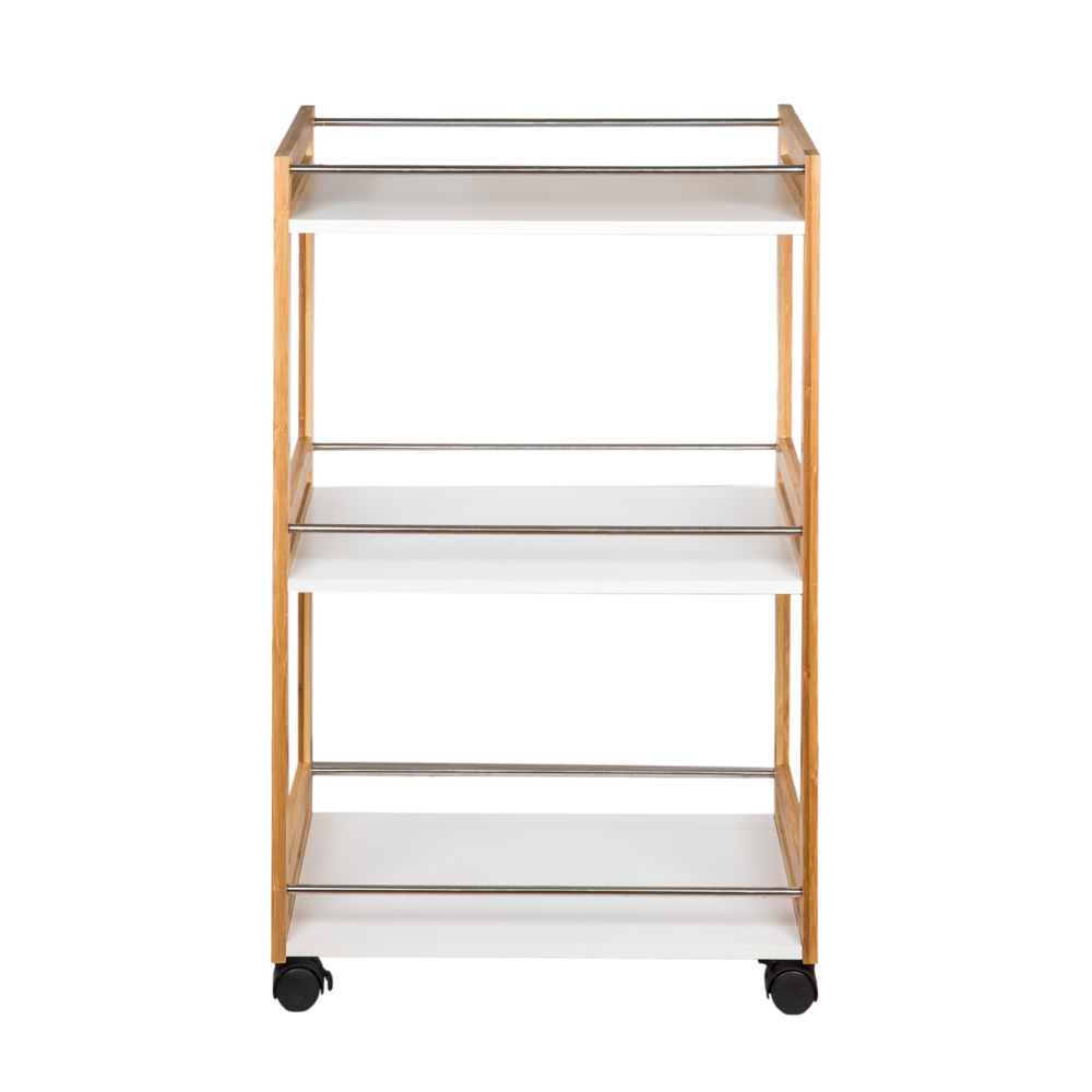 Carro de cocina bambú con ruedas 51x30x80cm