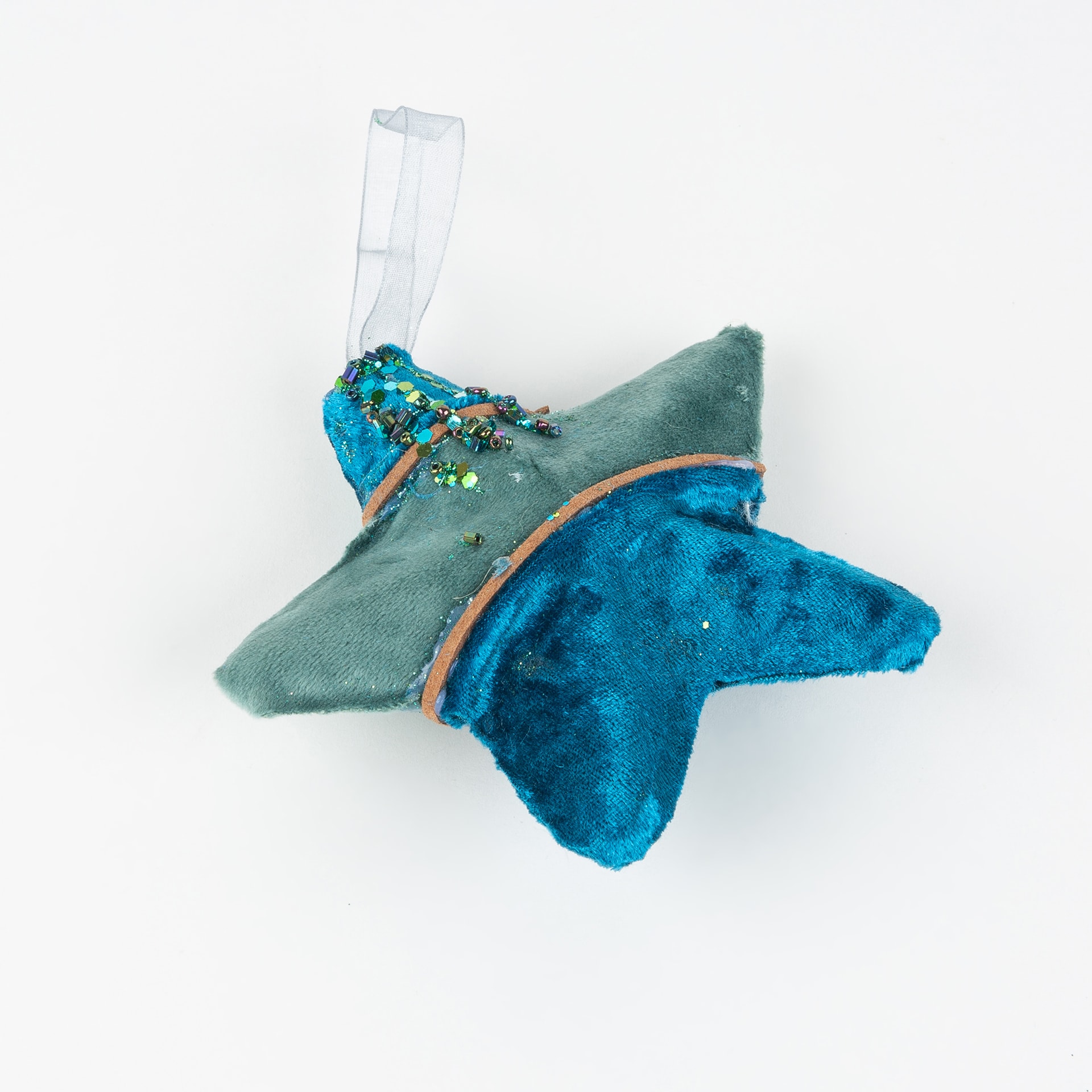 Adorno colgante de terciopelo Estrella 12cm