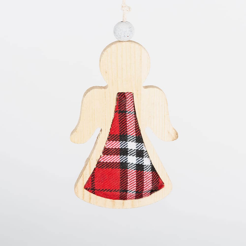 Adorno colgante de madera Ángel rojo