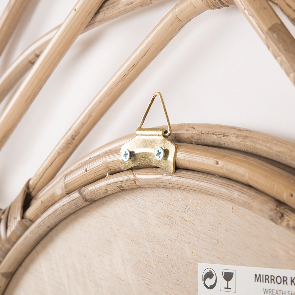 Espejo de pared redondo de ratán Ø90cm