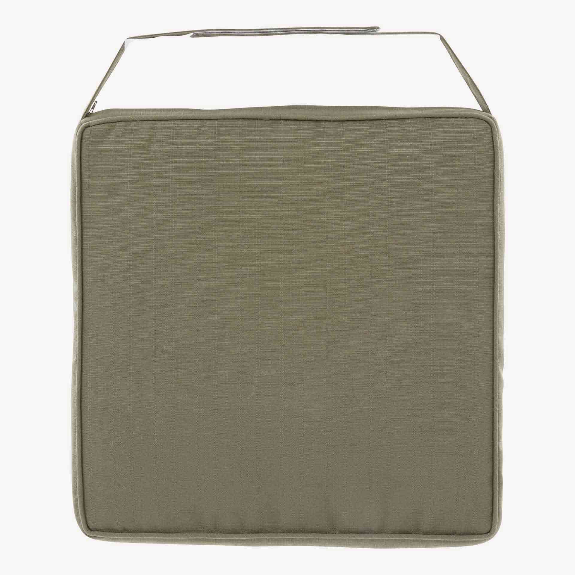 Cojin para silla de jard&iacute;n con velcro verde Kairo 40x40cm