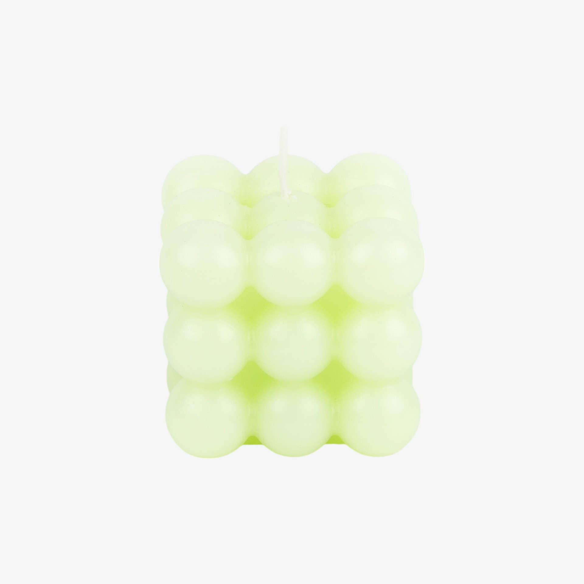 Vela decorativa verde Cubic 6x6cm