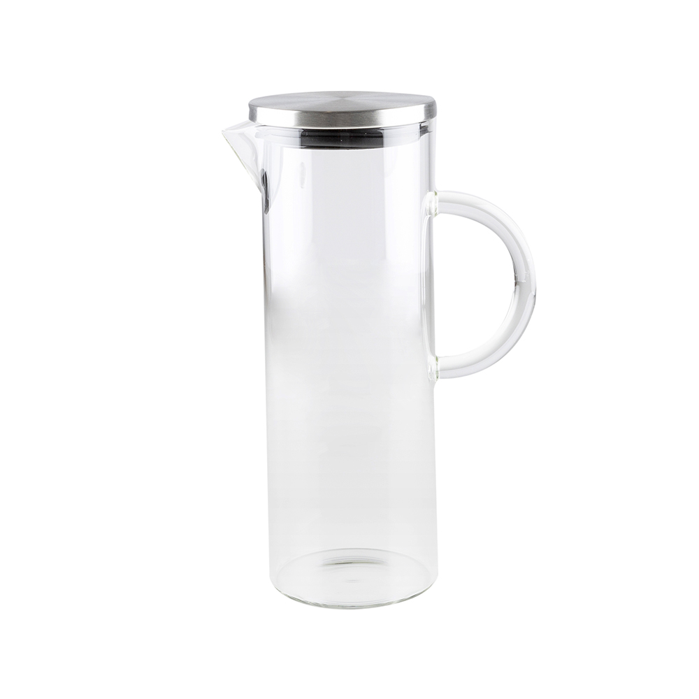 Jarra de cristal con tapa de acero inoxidable 1,3L