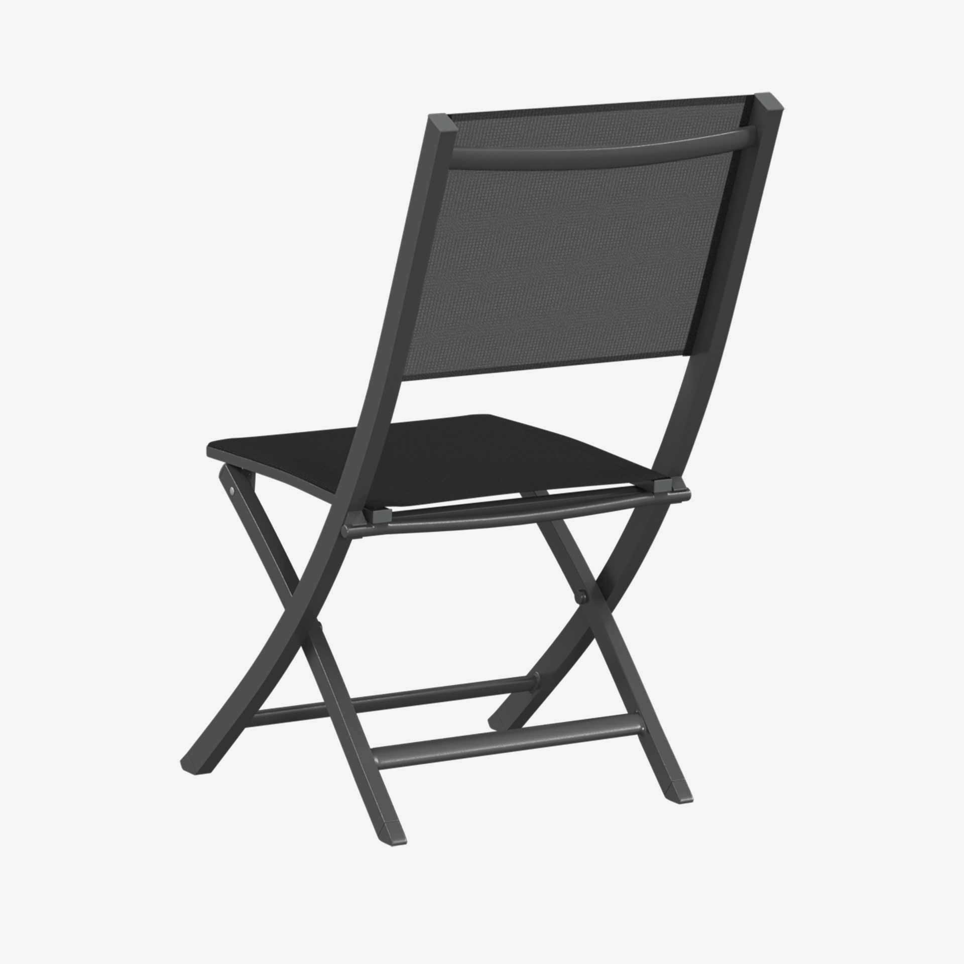 Set de 4 sillas de jard&iacute;n plegables de aluminio grafito Essor 45x57x90cm