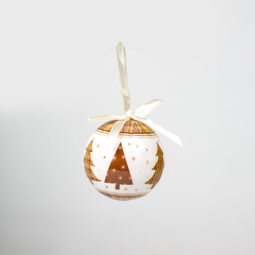 Set de 6 bolas decorativas doradas Árboles 7,5cm